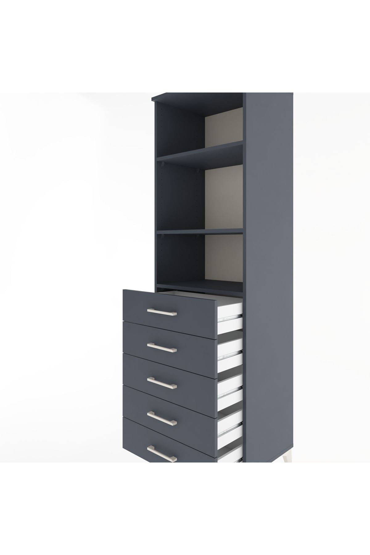 Hyperion Dolap 3 Raflı 5 Çekmeceli 60x44x195 - S59M114V5B