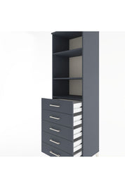 Hyperion Dolap 3 Raflı 5 Çekmeceli 60x44x195 - S59M114V5B