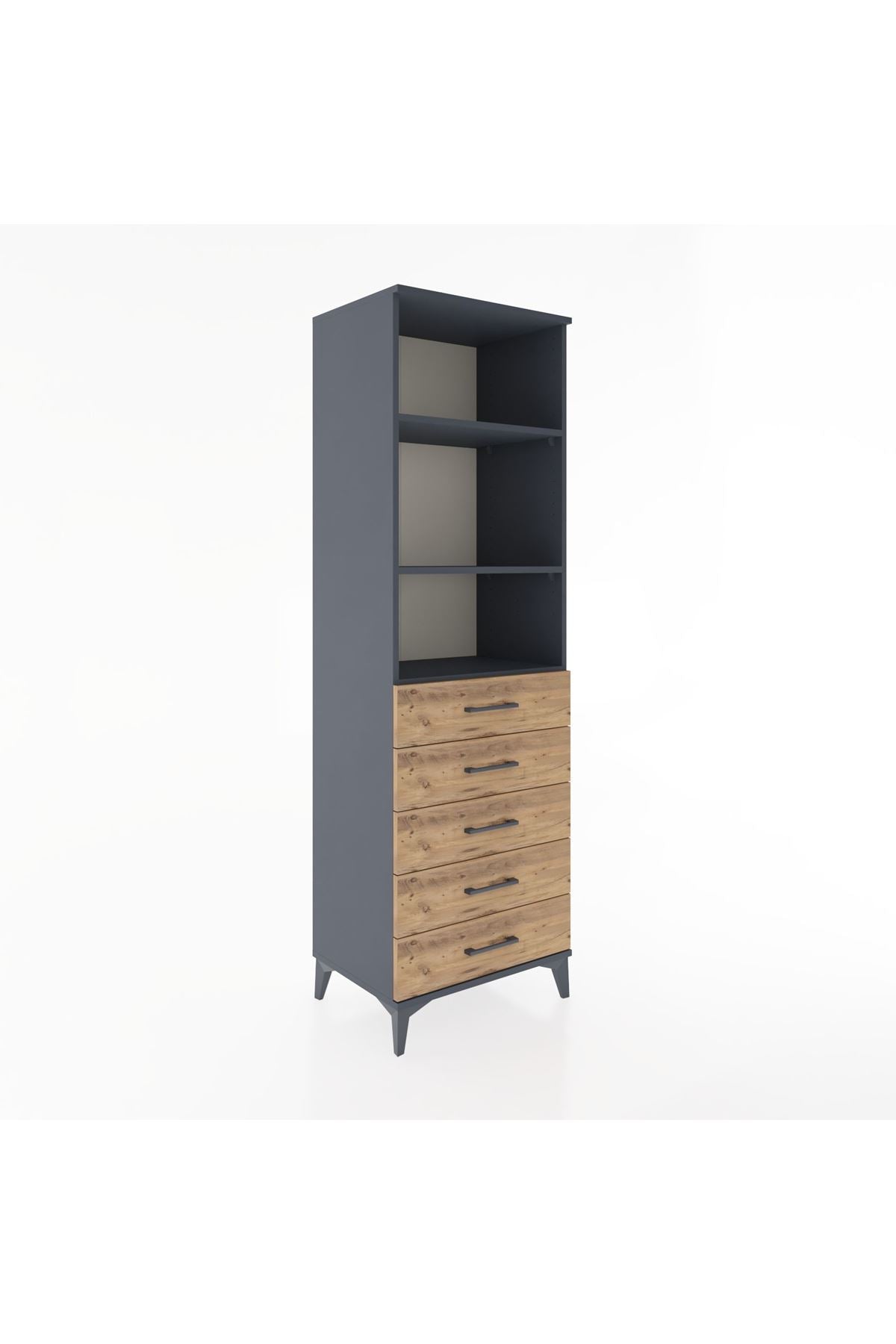 Hyperion Dolap 3 Raflı 5 Çekmeceli 60x44x195 - S59M114V6B