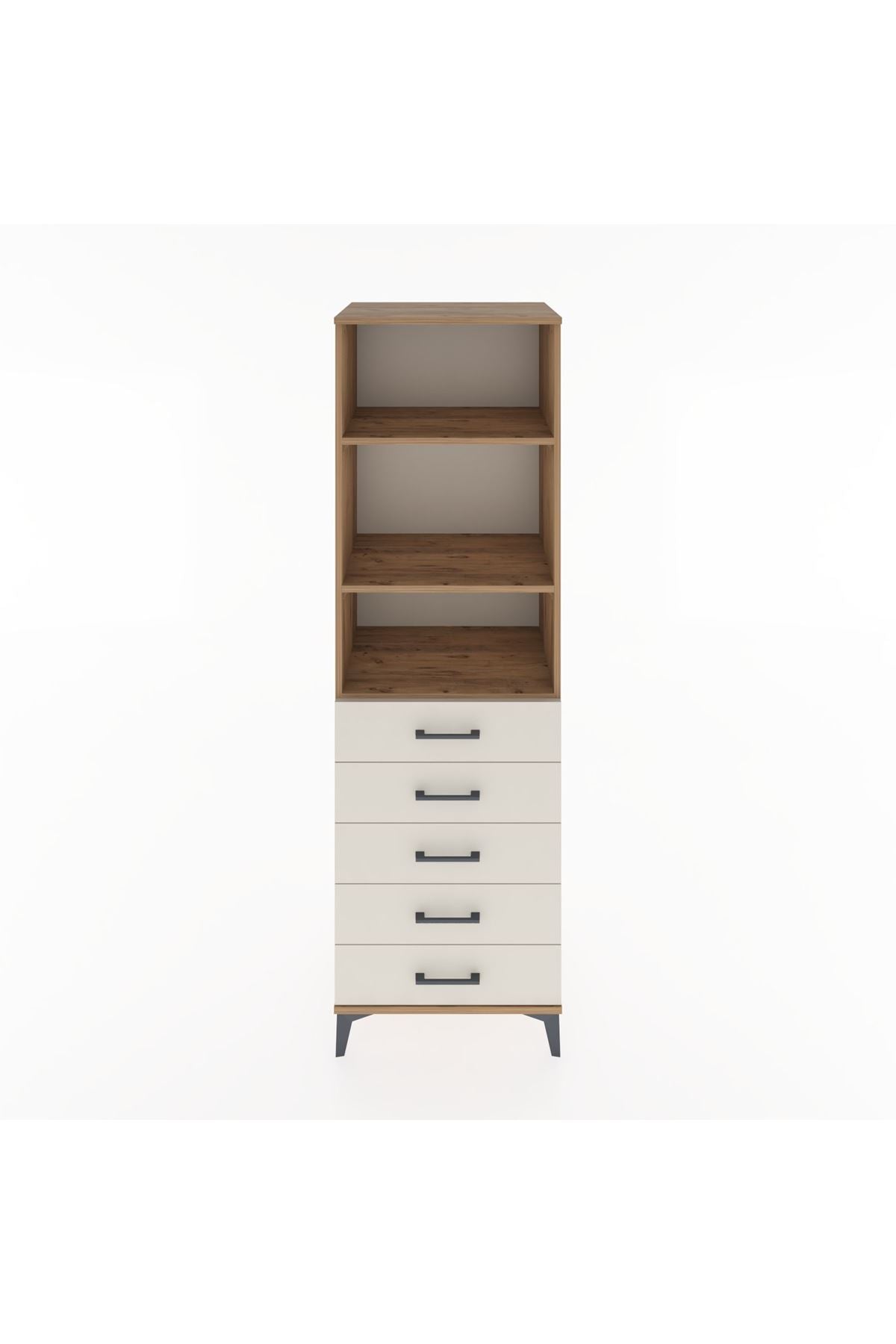 Hyperion Dolap 3 Raflı 5 Çekmeceli 60x44x195 - S59M114V7B