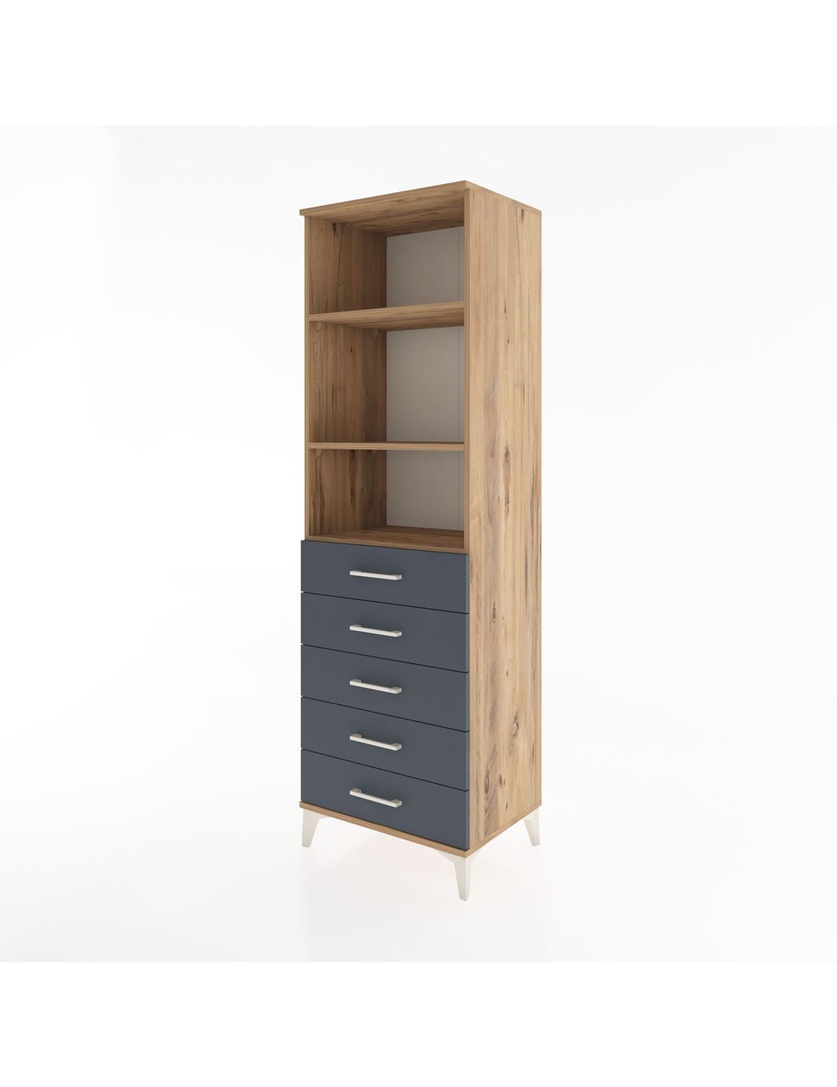 Hyperion Dolap 3 Raflı 5 Çekmeceli 60x44x195 - S59M114V8B