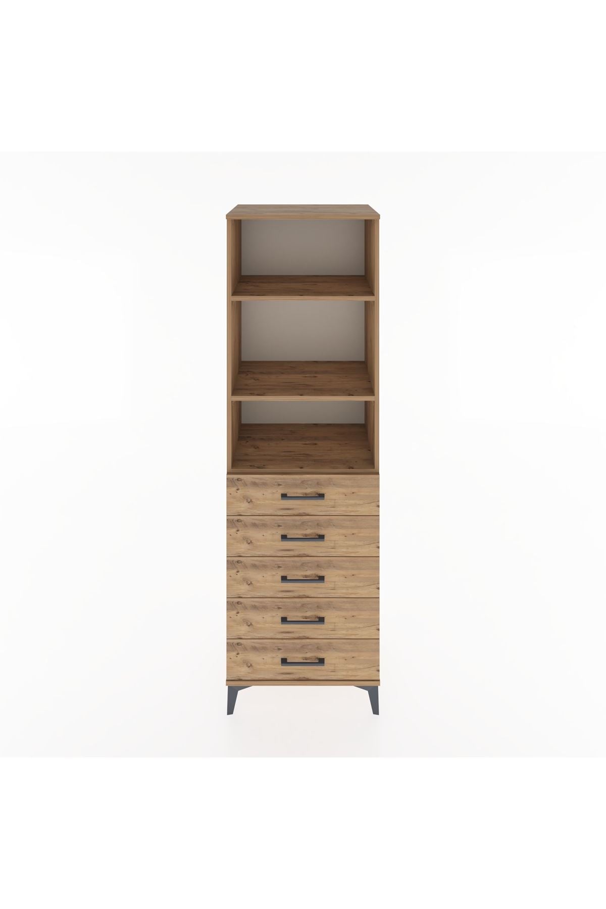 Hyperion Dolap 3 Raflı 5 Çekmeceli 60x44x195 - S59M114V9B