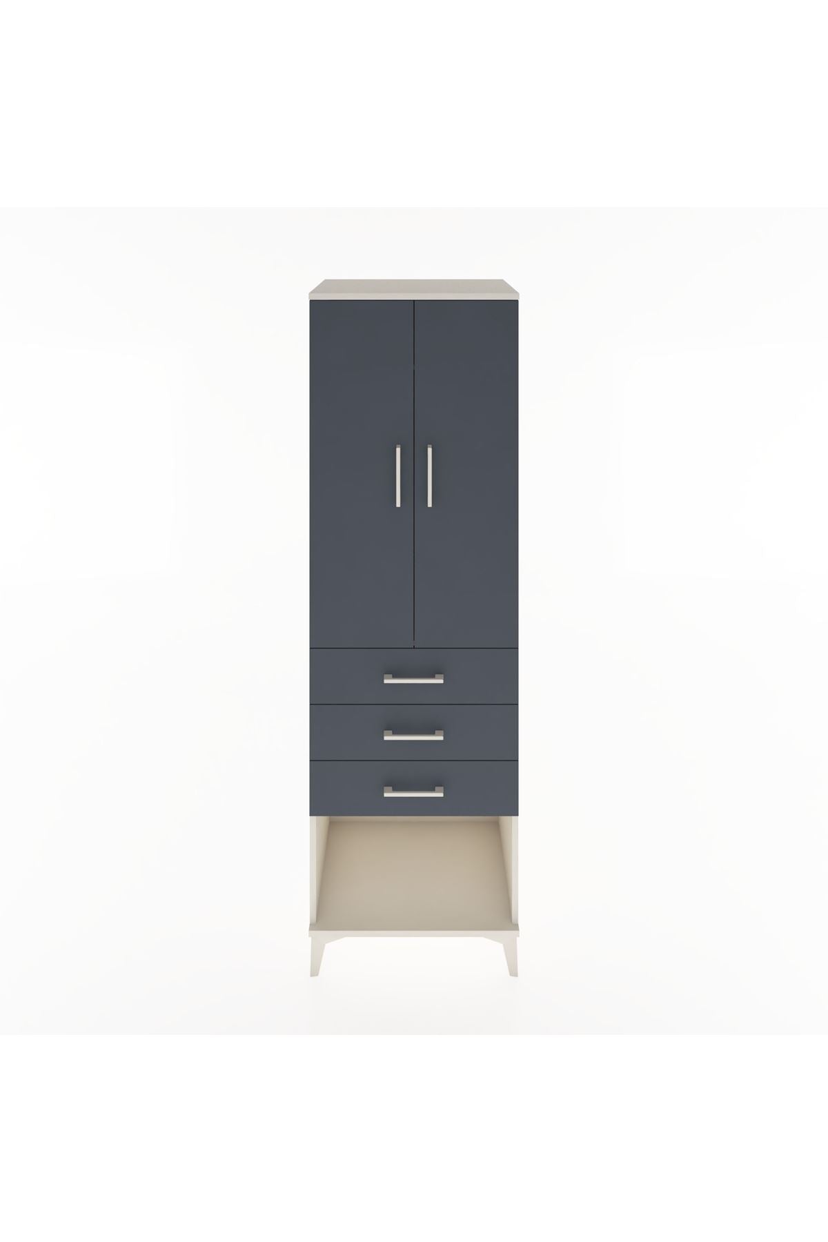 Hyperion Dolap Tek Raflı 3 Çekmeceli Tek Askılı 60x44x195 - S59M115V2B