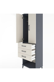 Hyperion Dolap Tek Raflı 3 Çekmeceli Tek Askılı 60x44x195 - S59M115V4B