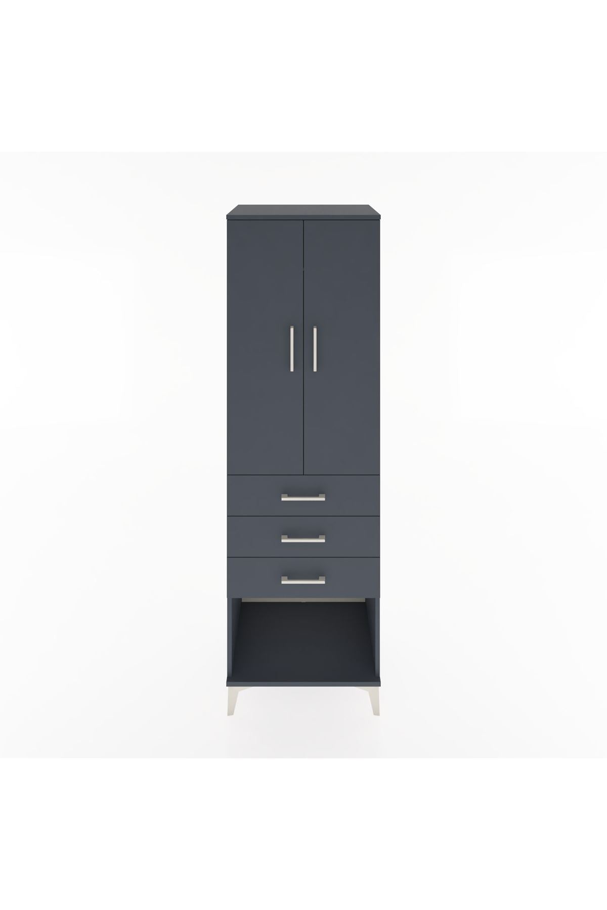 Hyperion Dolap Tek Raflı 3 Çekmeceli Tek Askılı 60x44x195 - S59M115V5B