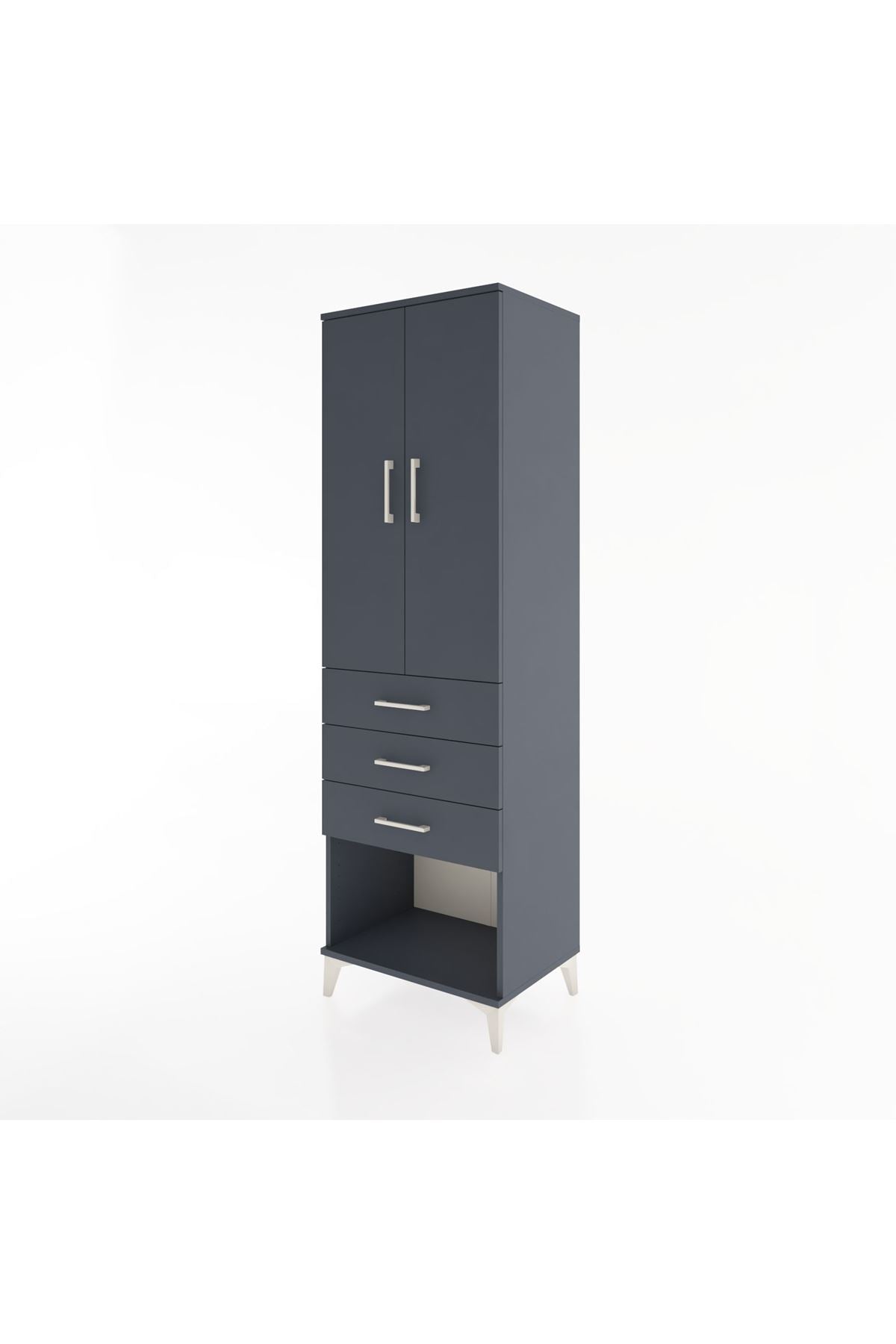 Hyperion Dolap Tek Raflı 3 Çekmeceli Tek Askılı 60x44x195 - S59M115V5B