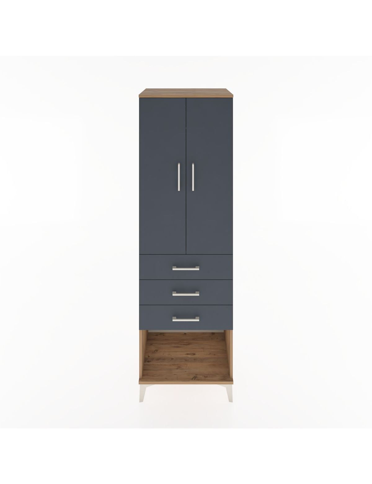Hyperion Dolap Tek Raflı 3 Çekmeceli Tek Askılı 60x44x195 - S59M115V8B