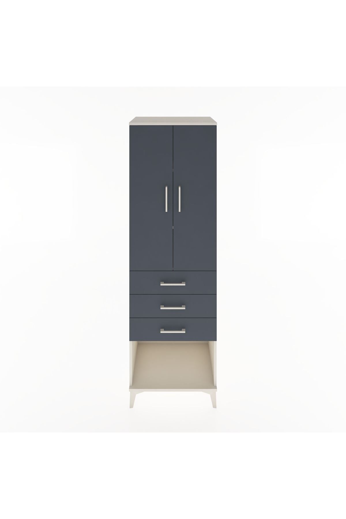 Hyperion Dolap 3 Raflı 3 Çekmeceli 2 Kapaklı 60x44x195 - S59M116V2B