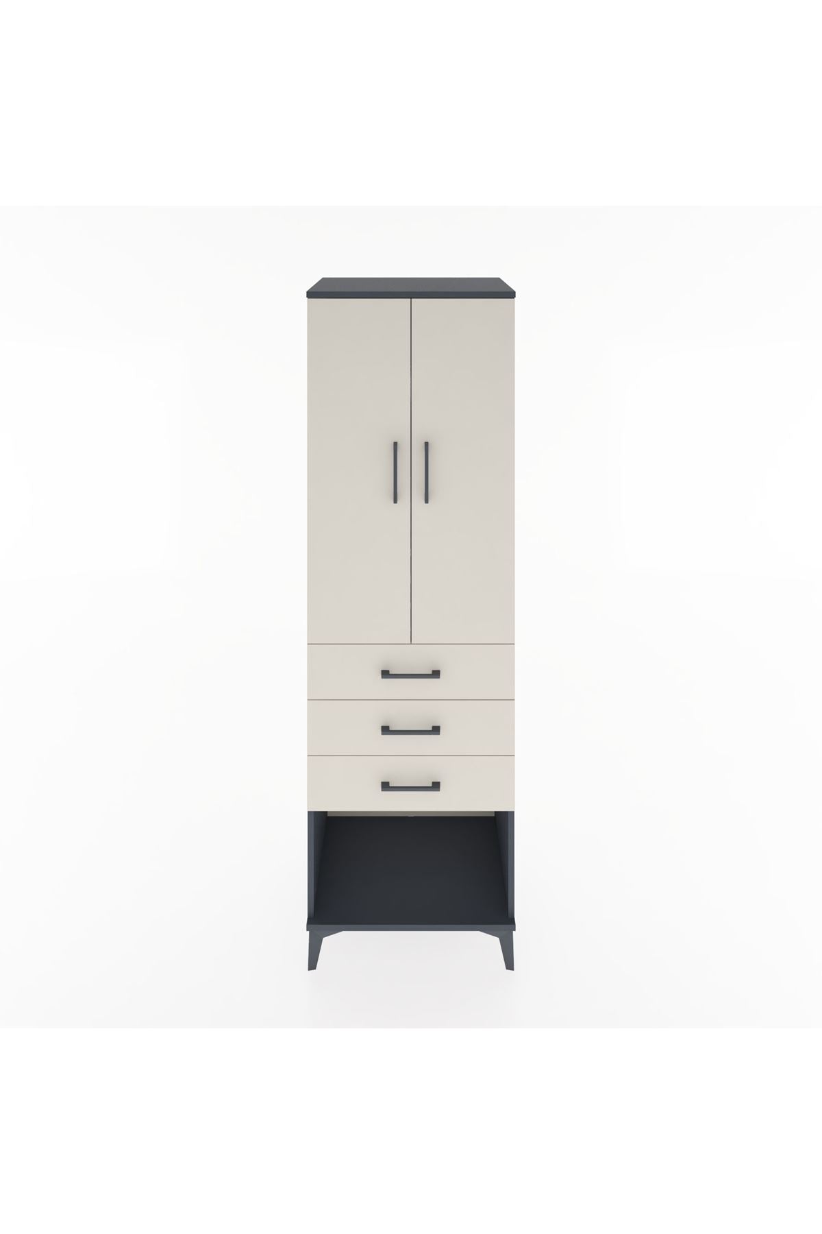 Hyperion Dolap 3 Raflı 3 Çekmeceli 2 Kapaklı 60x44x195 - S59M116V4B