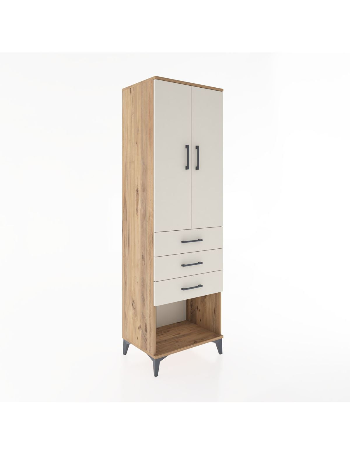 Hyperion Dolap 3 Raflı 3 Çekmeceli 2 Kapaklı 60x44x195 - S59M116V7B
