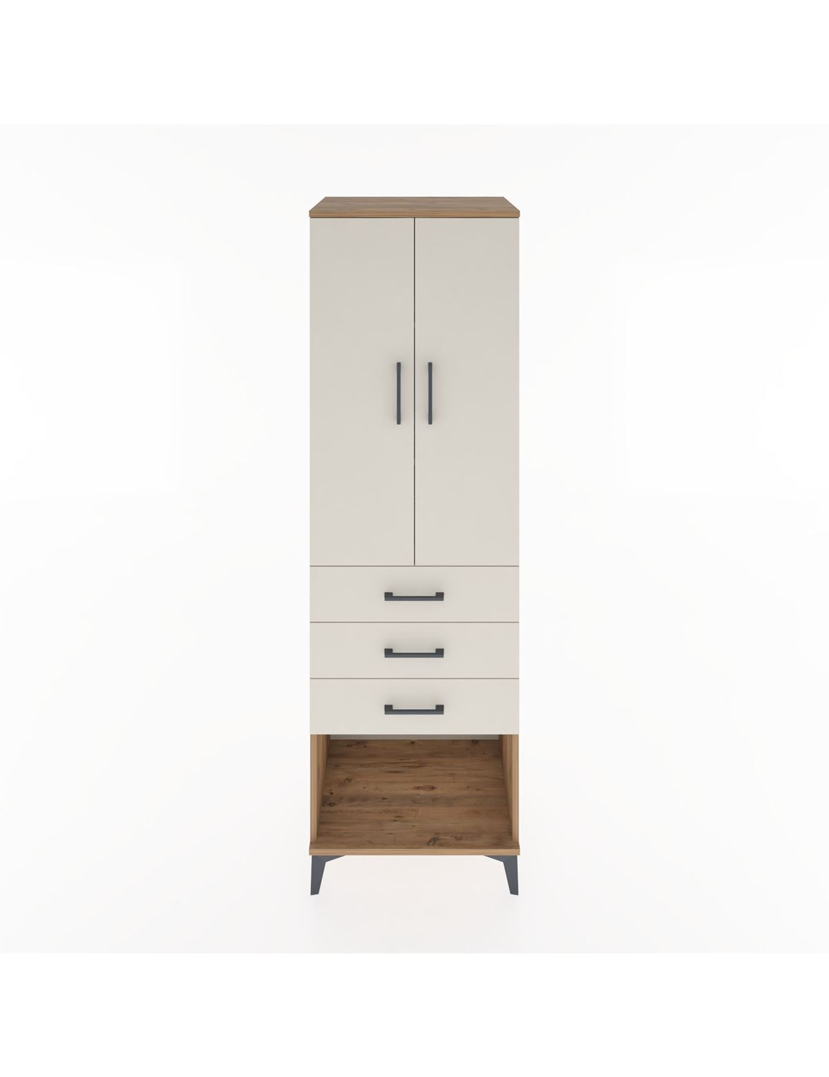 Hyperion Dolap 3 Raflı 3 Çekmeceli 2 Kapaklı 60x44x195 - S59M116V7B
