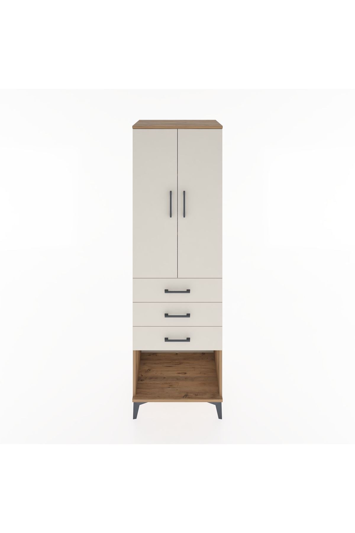 Hyperion Dolap 3 Raflı 3 Çekmeceli 2 Kapaklı 60x44x195 - S59M116V7B