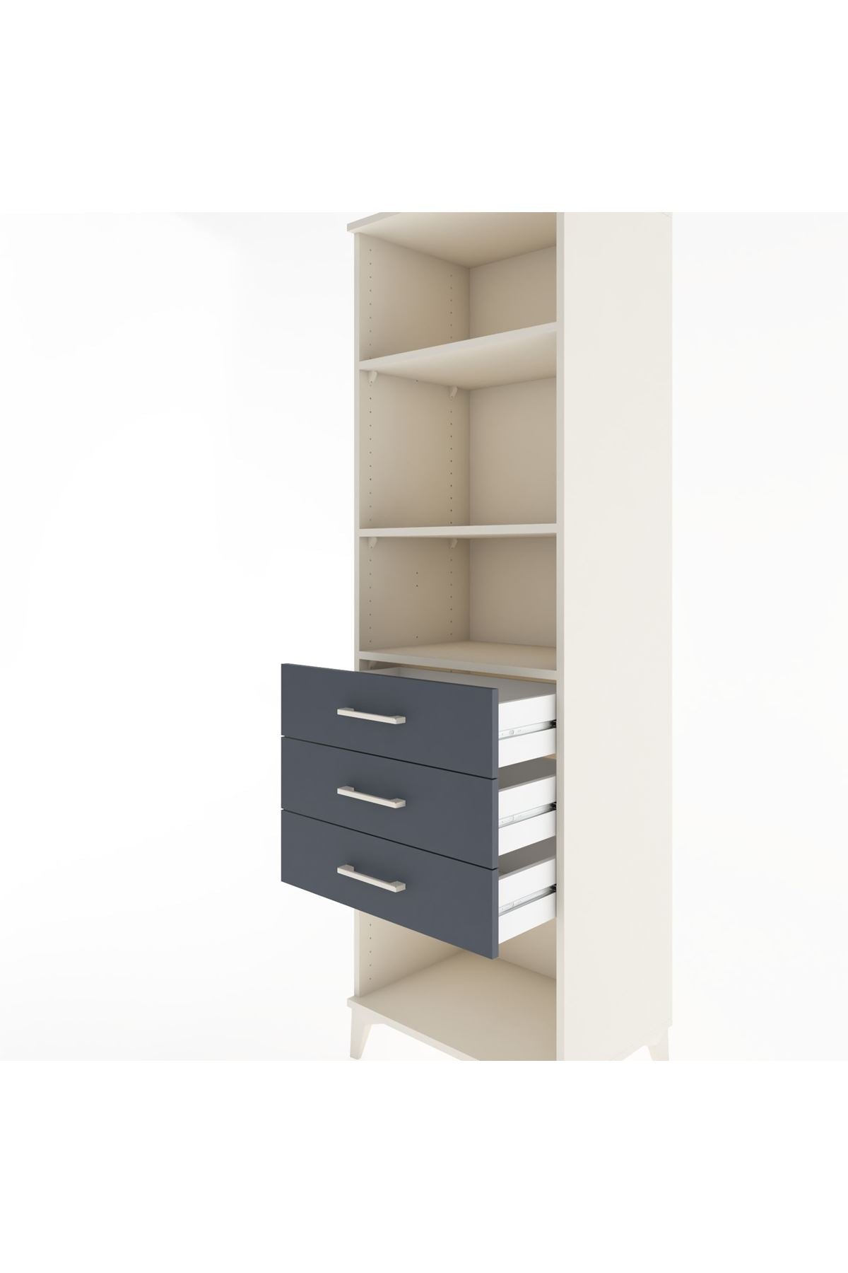 Hyperion Dolap 3 Raflı 3 Çekmeceli 60x44x195 - S59M117V2B