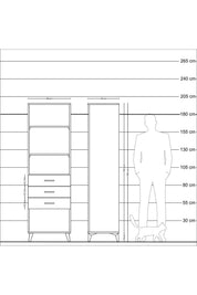 Hyperion Dolap 3 Raflı 3 Çekmeceli 60x44x195 - S59M117V5B