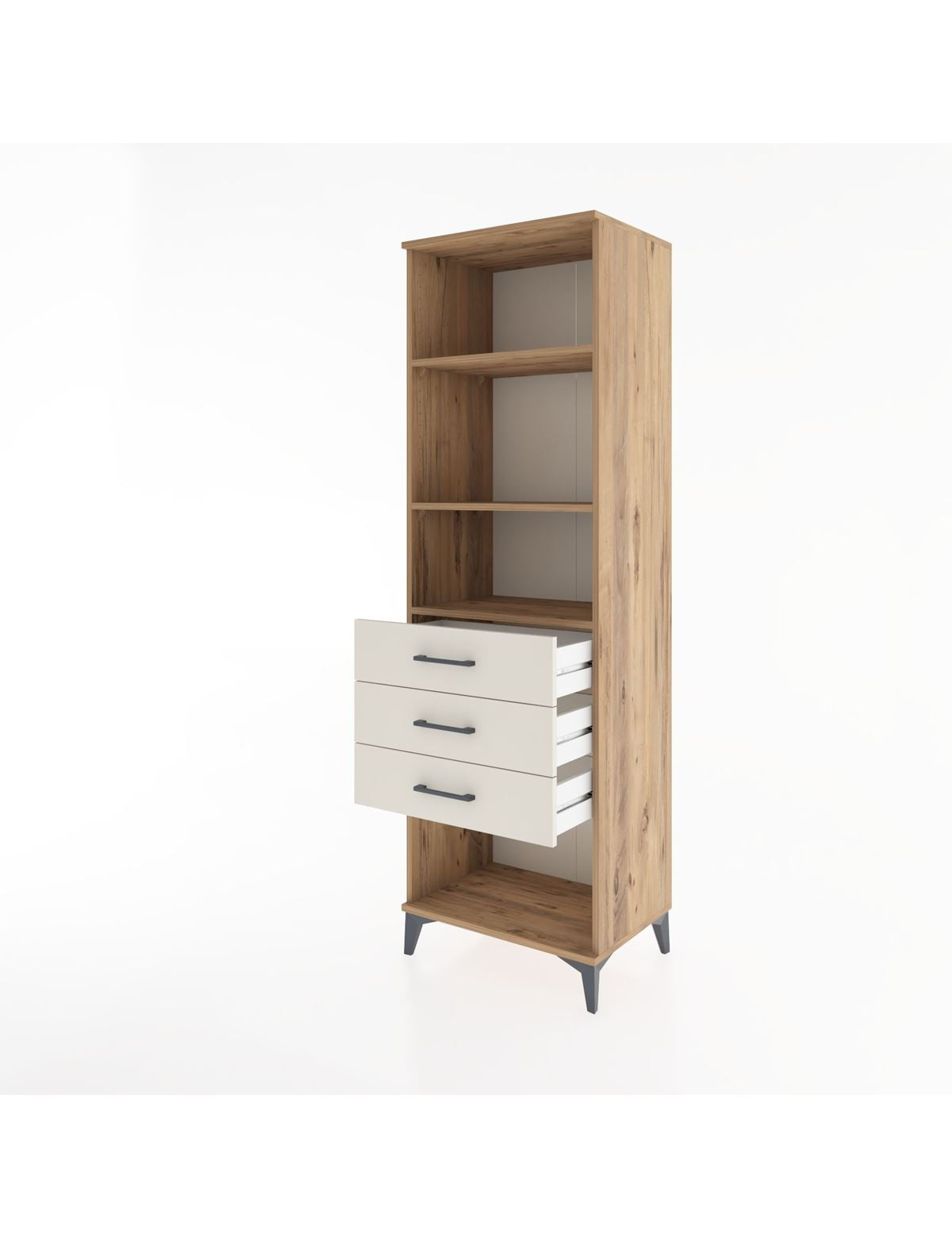 Hyperion Dolap 3 Raflı 3 Çekmeceli 60x44x195 - S59M117V7B