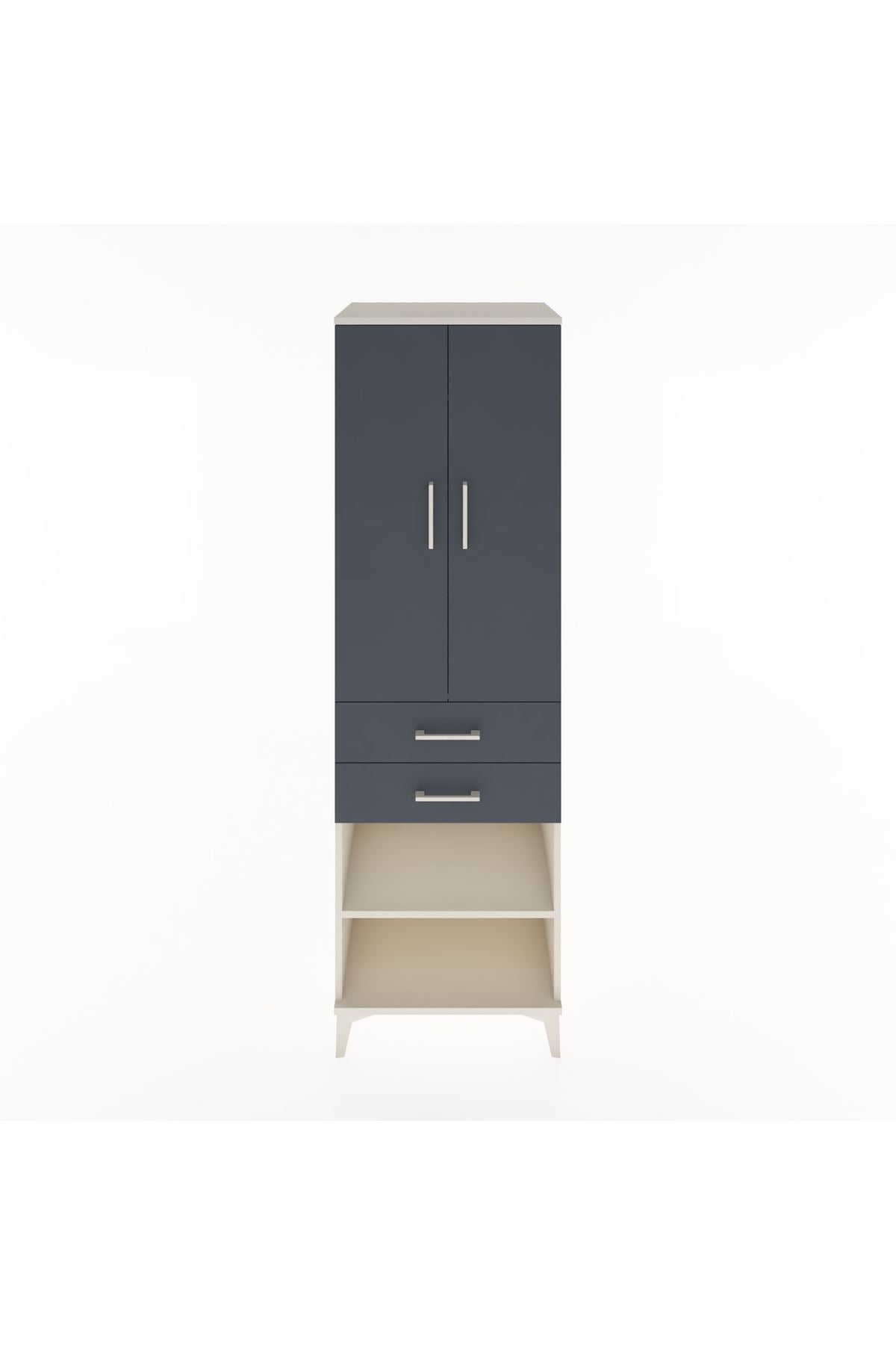 Hyperion Dolap 2 Raflı 2 Çekmeceli Tek Askılı 60x44x195 - S59M118V2B