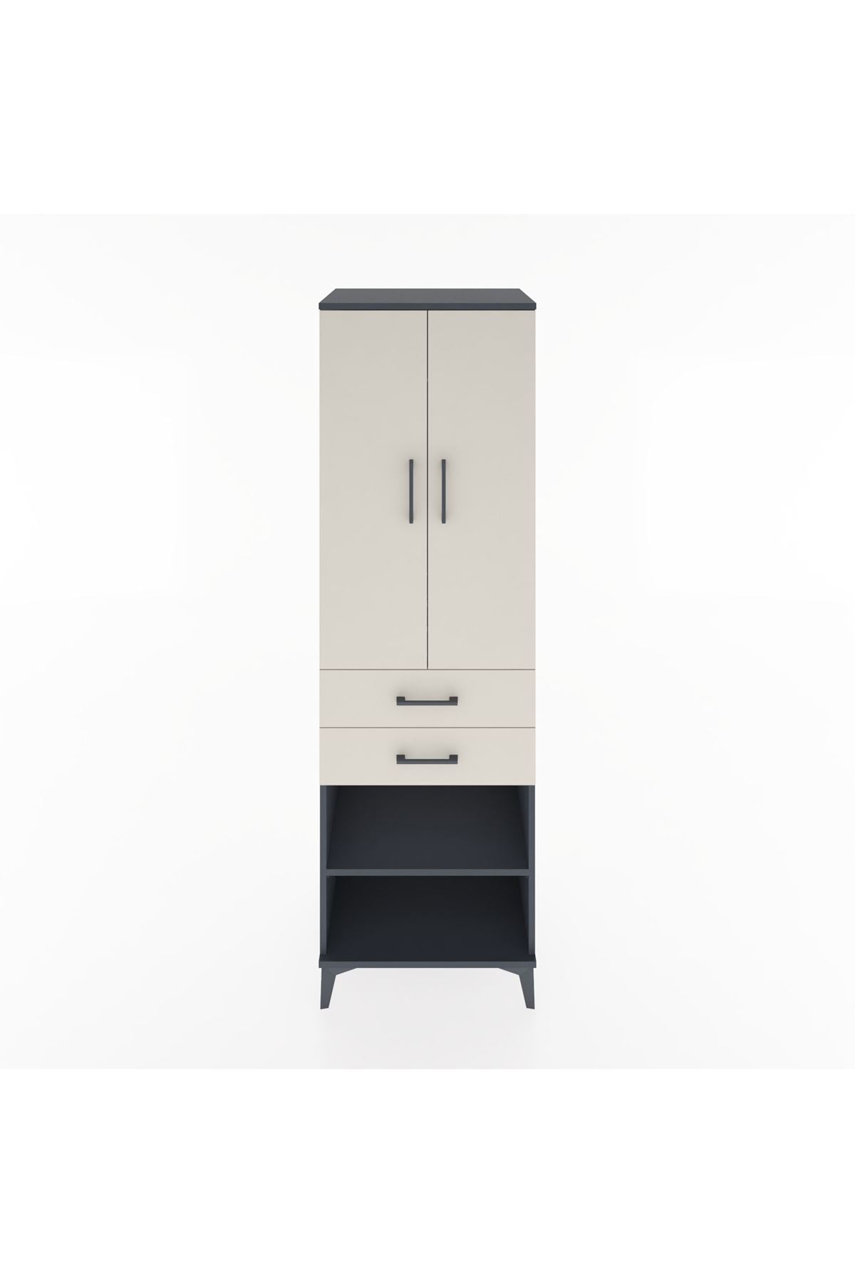 Hyperion Dolap 2 Raflı 2 Çekmeceli Tek Askılı 60x44x195 - S59M118V4B