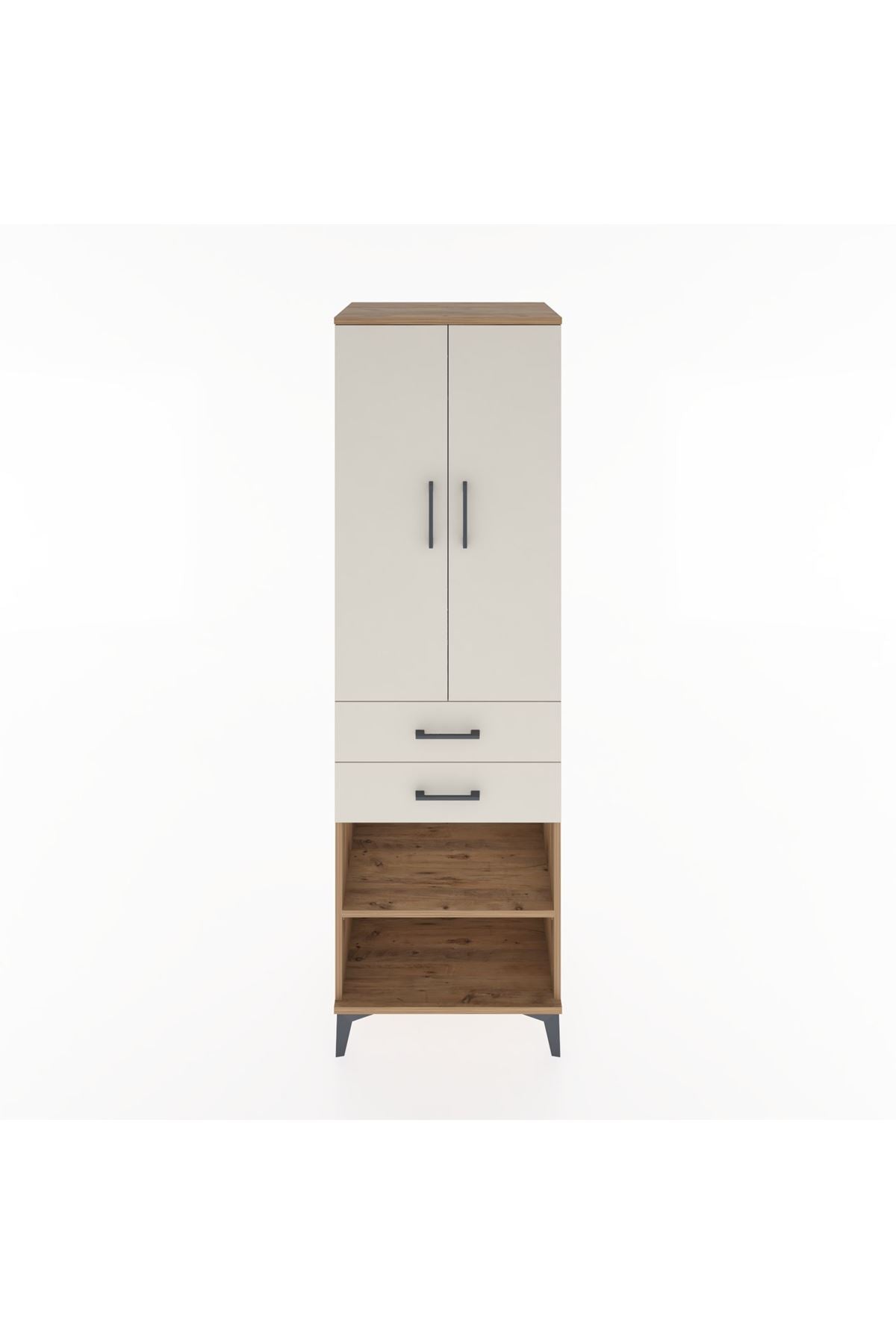 Hyperion Dolap 2 Raflı 2 Çekmeceli Tek Askılı 60x44x195 - S59M118V7B
