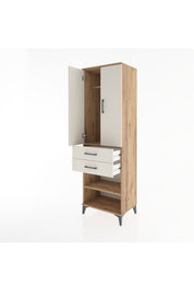 Hyperion Dolap 2 Raflı 2 Çekmeceli Tek Askılı 60x44x195 - S59M118V7B