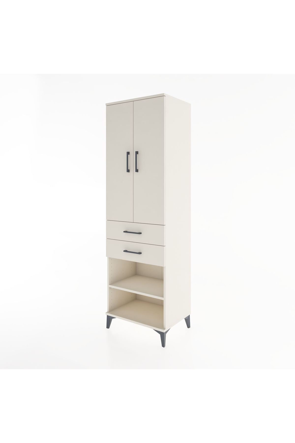 Hyperion Dolap 4 Raflı 2 Çekmeceli 2 Kapaklı 60x44x195 - S59M119V1B