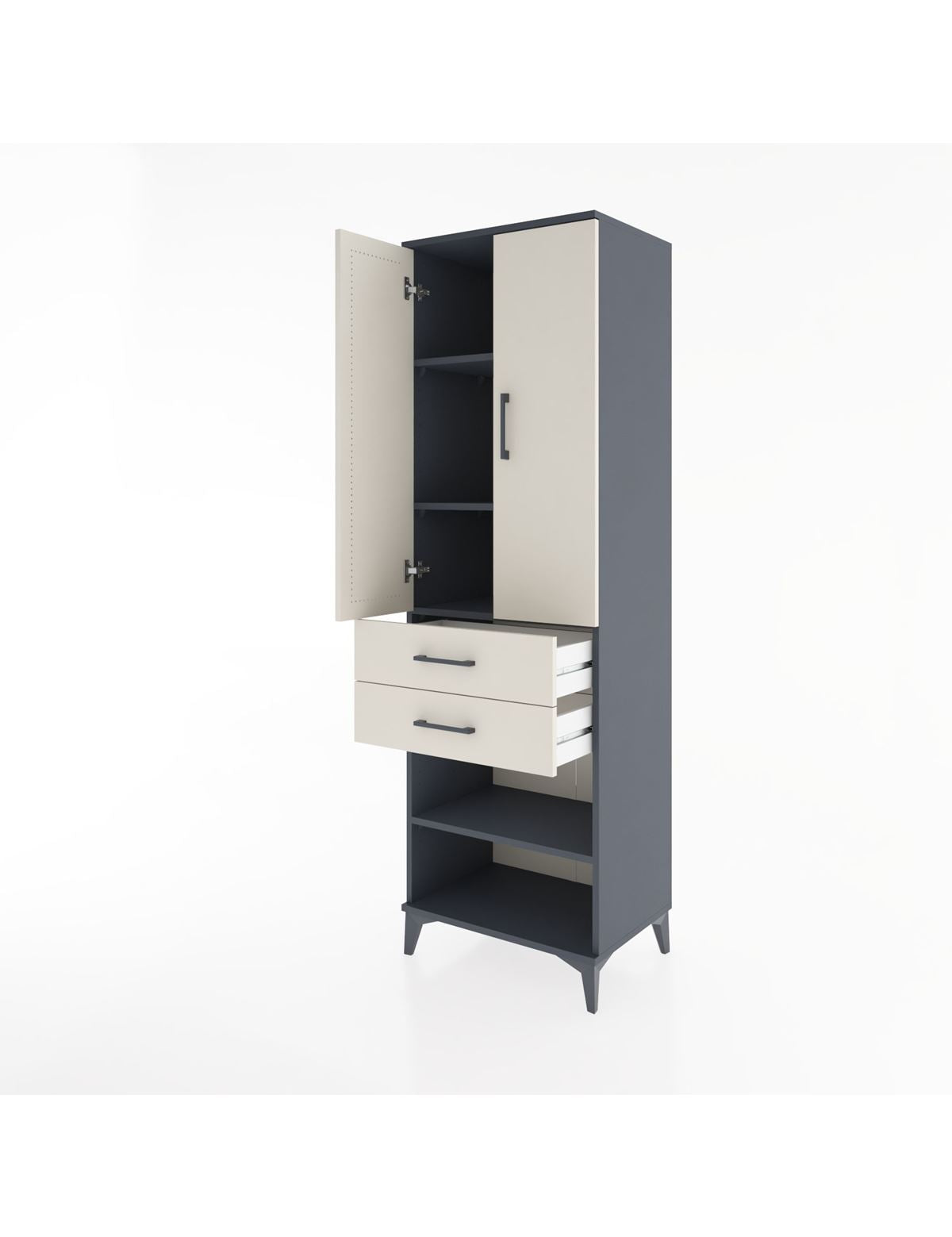 Hyperion Dolap 4 Raflı 2 Çekmeceli 2 Kapaklı 60x44x195 - S59M119V4B