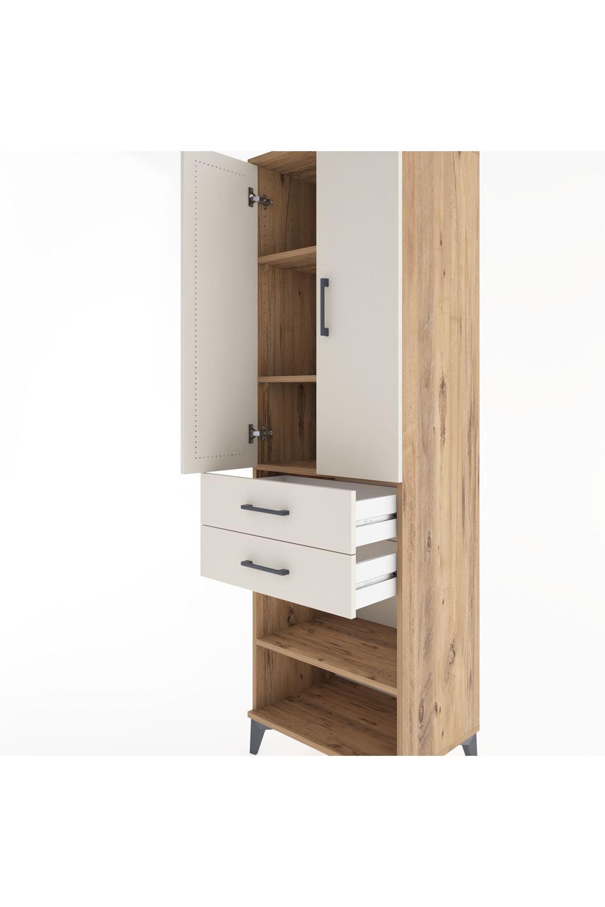 Hyperion Dolap 4 Raflı 2 Çekmeceli 2 Kapaklı 60x44x195 - S59M119V7B