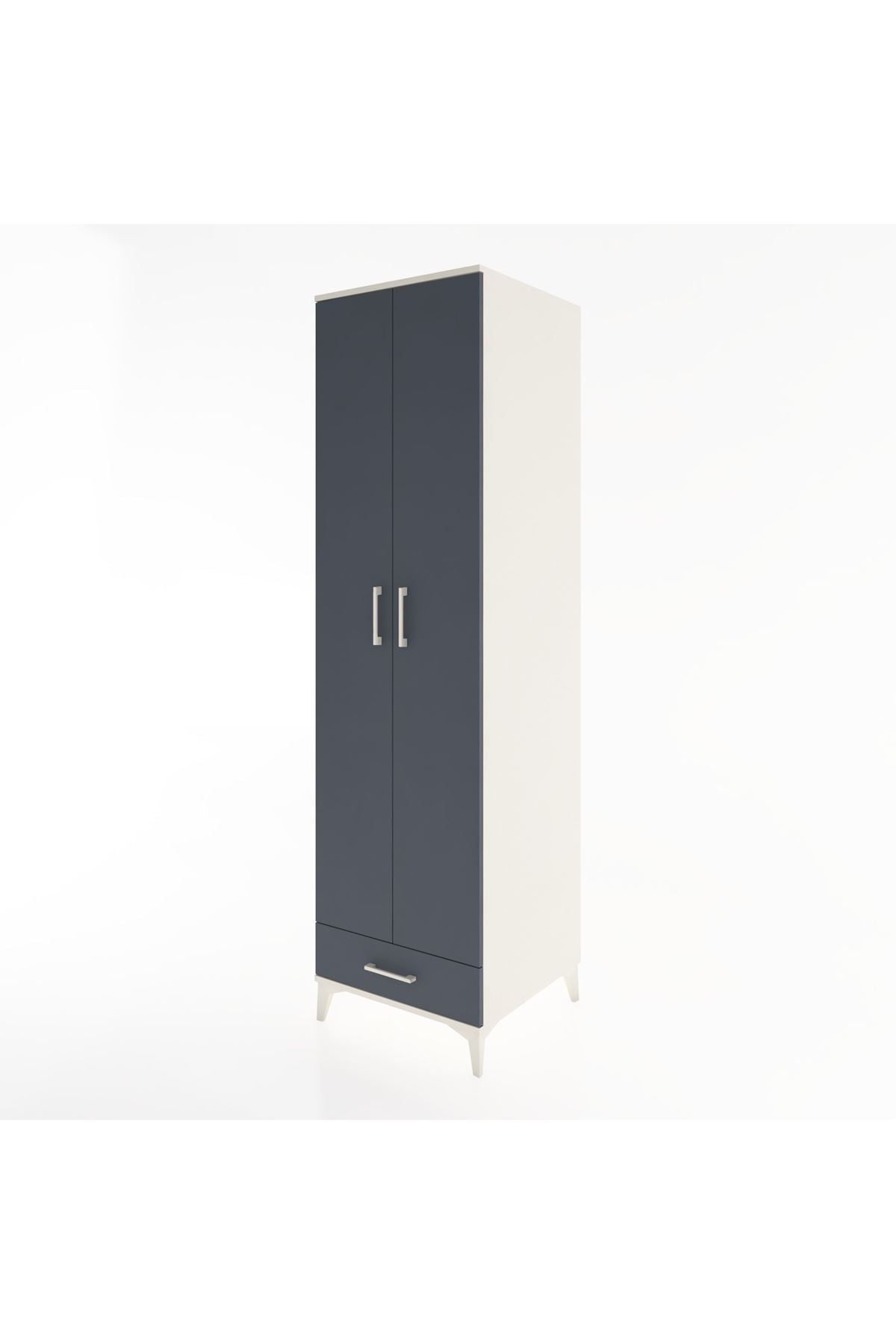 Hyperion Dolap 3 Raflı Tek Çekmeceli Tek Askılı 60x44x195 - S59M120V2B