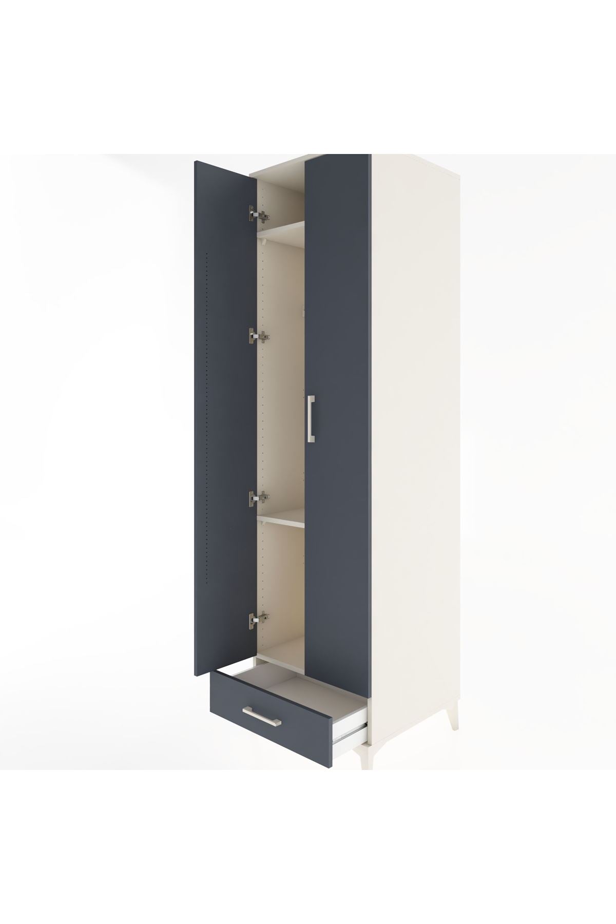 Hyperion Dolap 3 Raflı Tek Çekmeceli Tek Askılı 60x44x195 - S59M120V2B