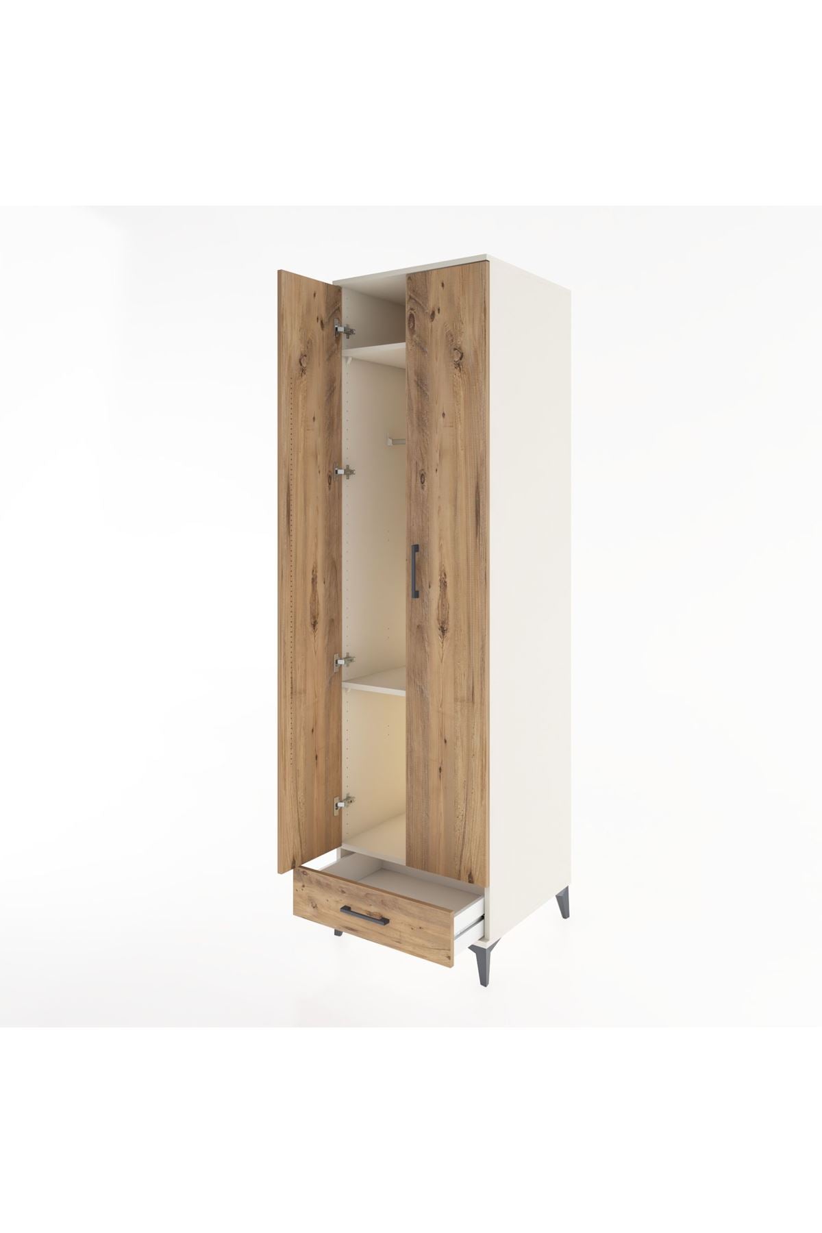 Hyperion Dolap 3 Raflı Tek Çekmeceli Tek Askılı 60x44x195 - S59M120V3B