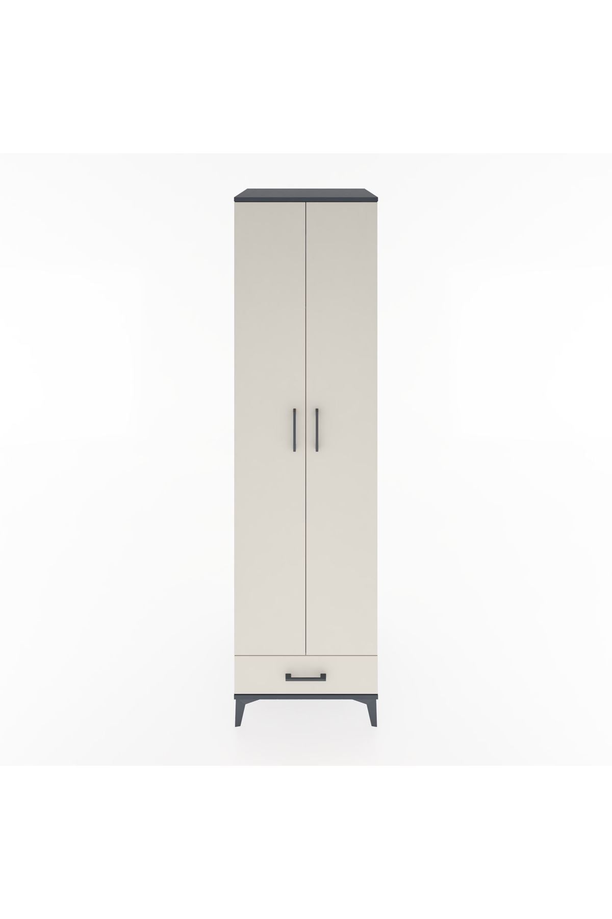 Hyperion Dolap 3 Raflı Tek Çekmeceli Tek Askılı 60x44x195 - S59M120V4B
