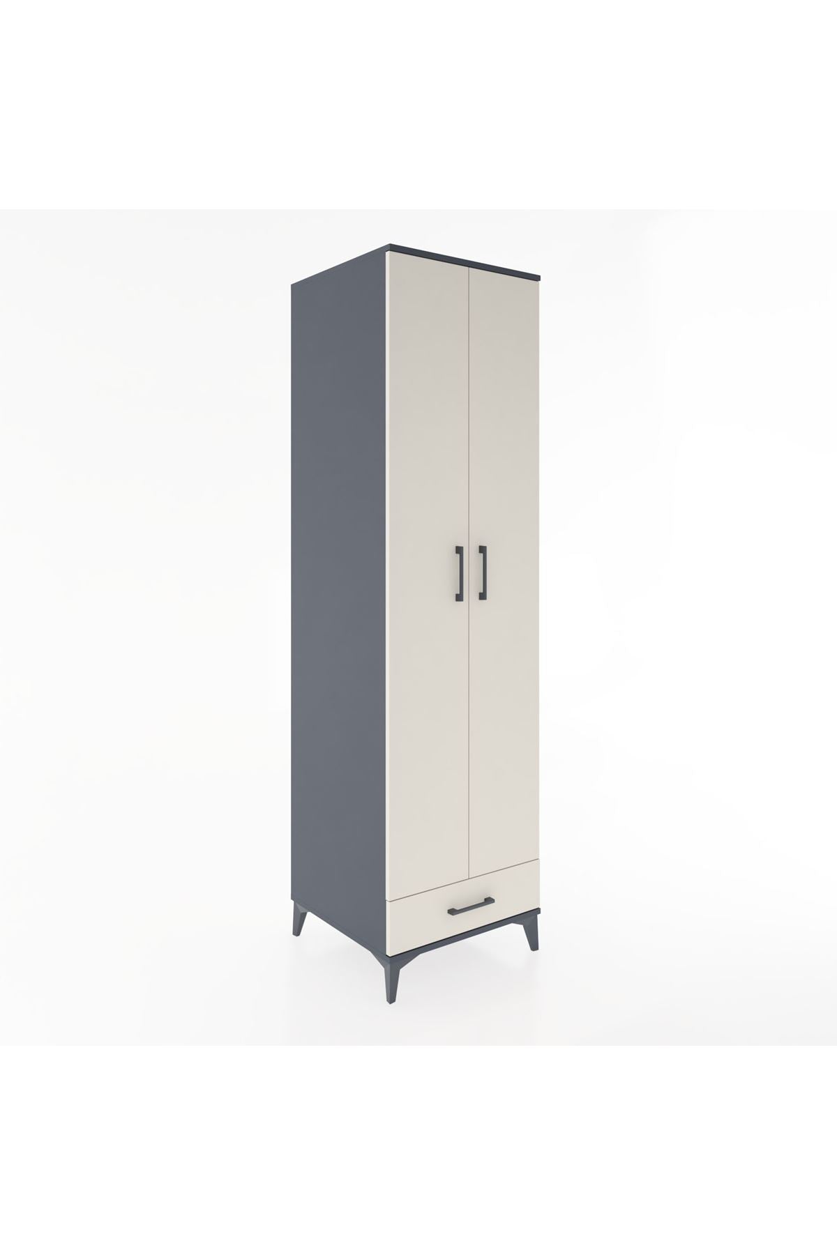 Hyperion Dolap 3 Raflı Tek Çekmeceli Tek Askılı 60x44x195 - S59M120V4B