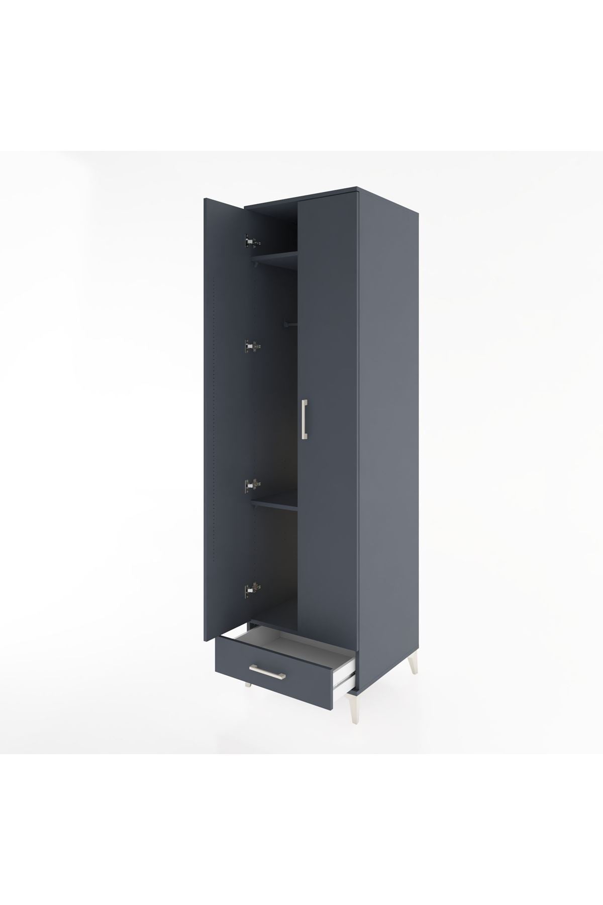 Hyperion Dolap 3 Raflı Tek Çekmeceli Tek Askılı 60x44x195 - S59M120V5B