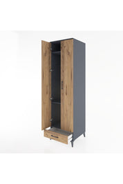 Hyperion Dolap 3 Raflı Tek Çekmeceli Tek Askılı 60x44x195 - S59M120V6B