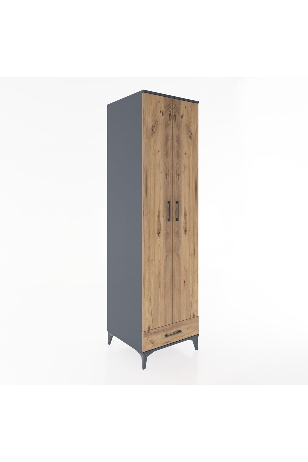 Hyperion Dolap 3 Raflı Tek Çekmeceli Tek Askılı 60x44x195 - S59M120V6B