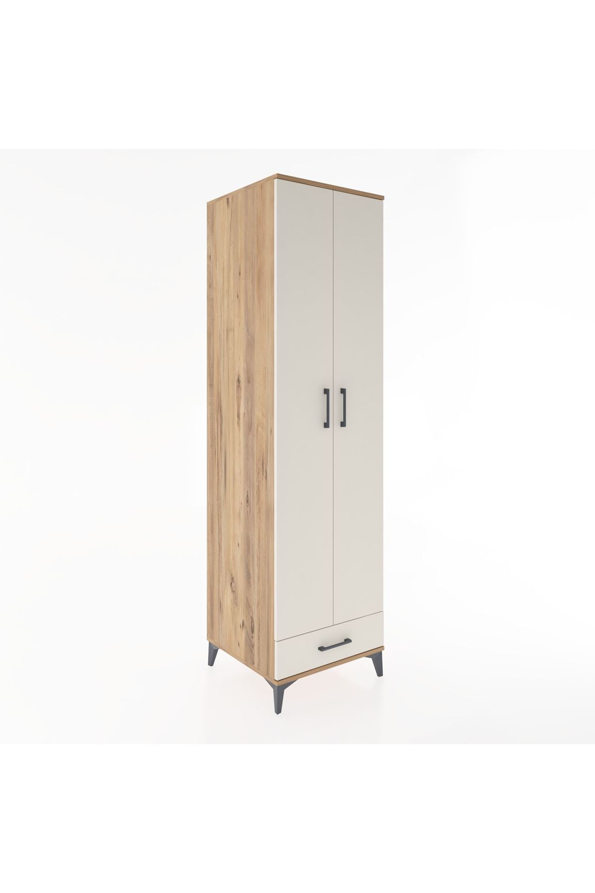 Hyperion Dolap 3 Raflı Tek Çekmeceli Tek Askılı 60x44x195 - S59M120V7B