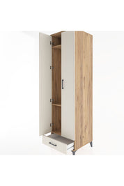 Hyperion Dolap 3 Raflı Tek Çekmeceli Tek Askılı 60x44x195 - S59M120V7B