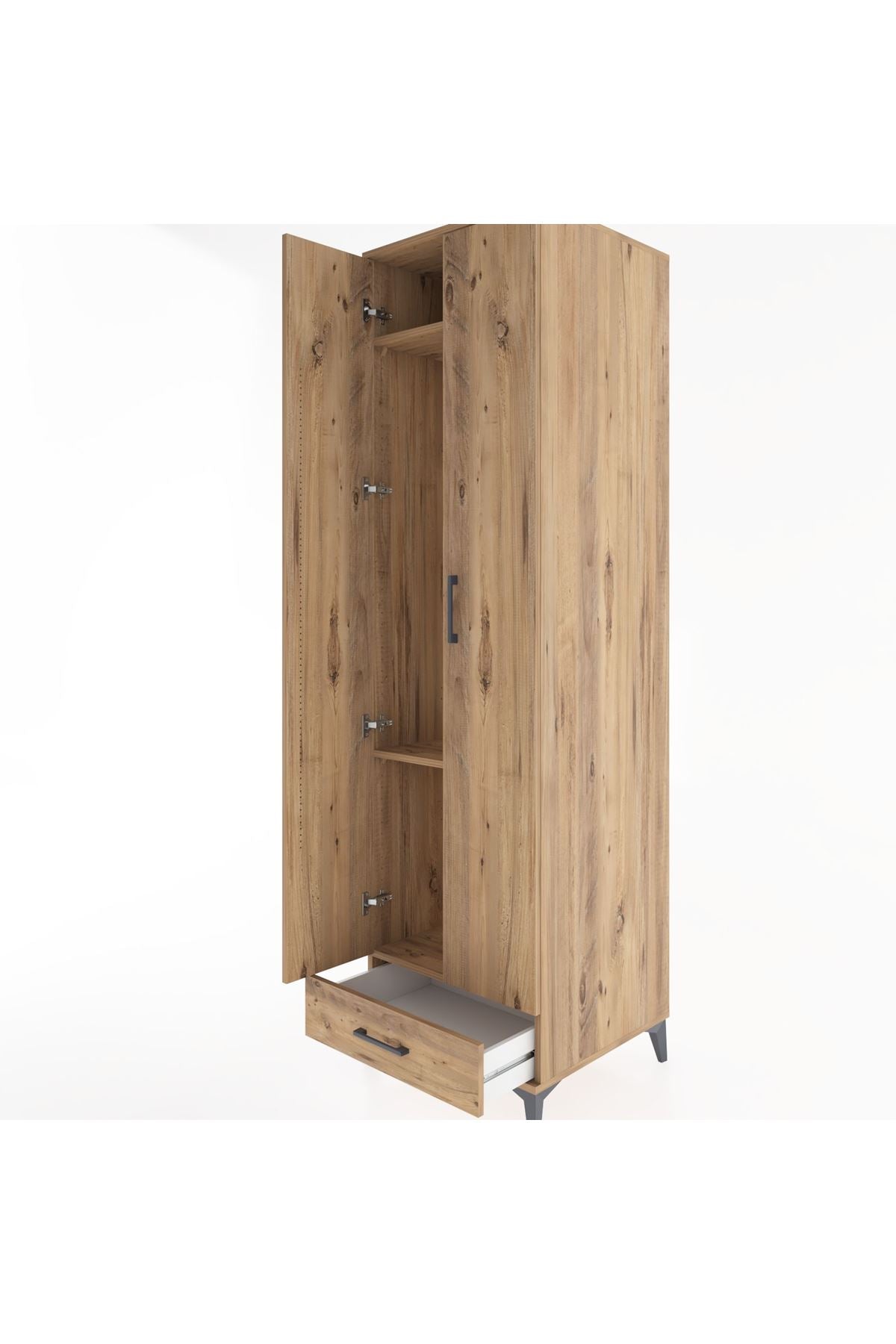 Hyperion Dolap 3 Raflı Tek Çekmeceli Tek Askılı 60x44x195 - S59M120V9B