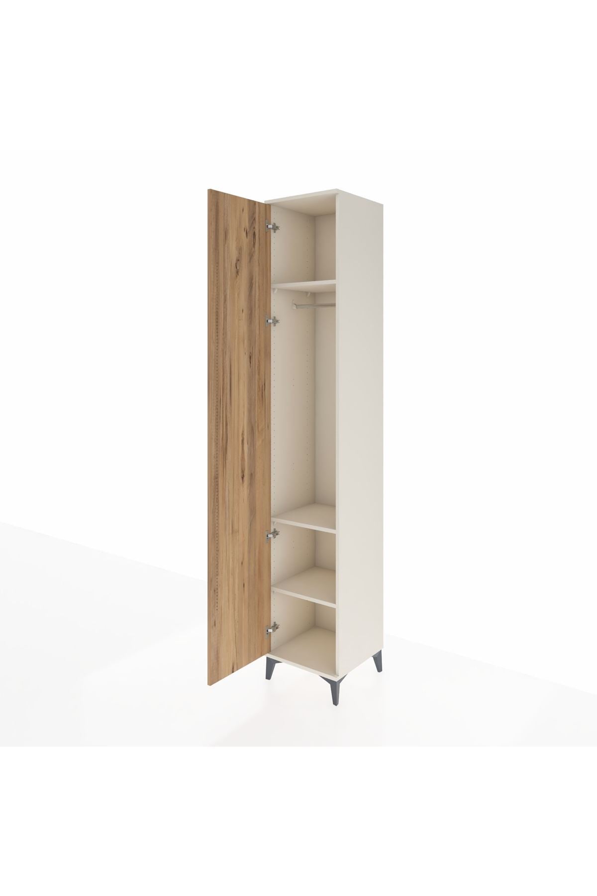 Hyperion Dolap 3 Raflı Tek Kapaklı Tek Askılı 44x44x243 - S64M001V3B