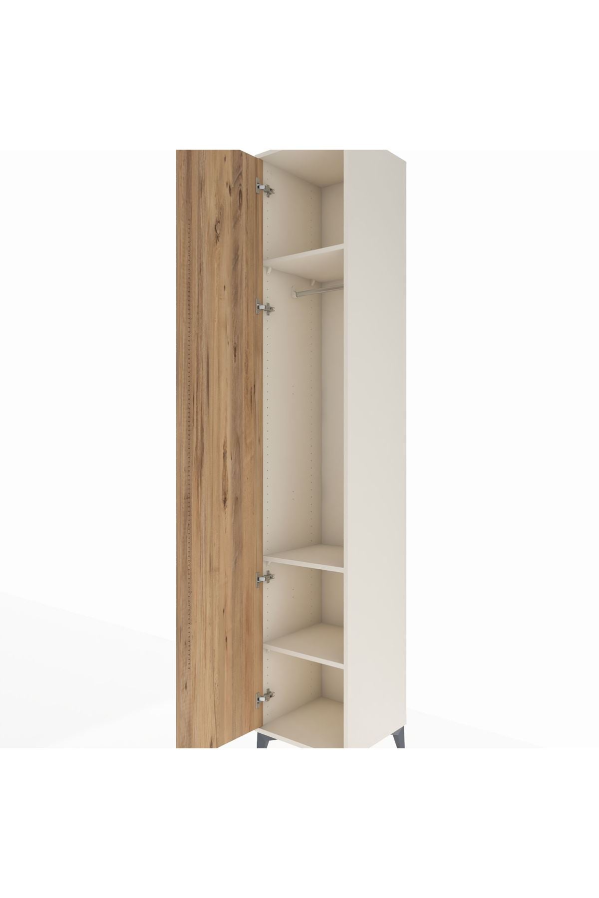 Hyperion Dolap 3 Raflı Tek Kapaklı Tek Askılı 44x44x243 - S64M001V3B