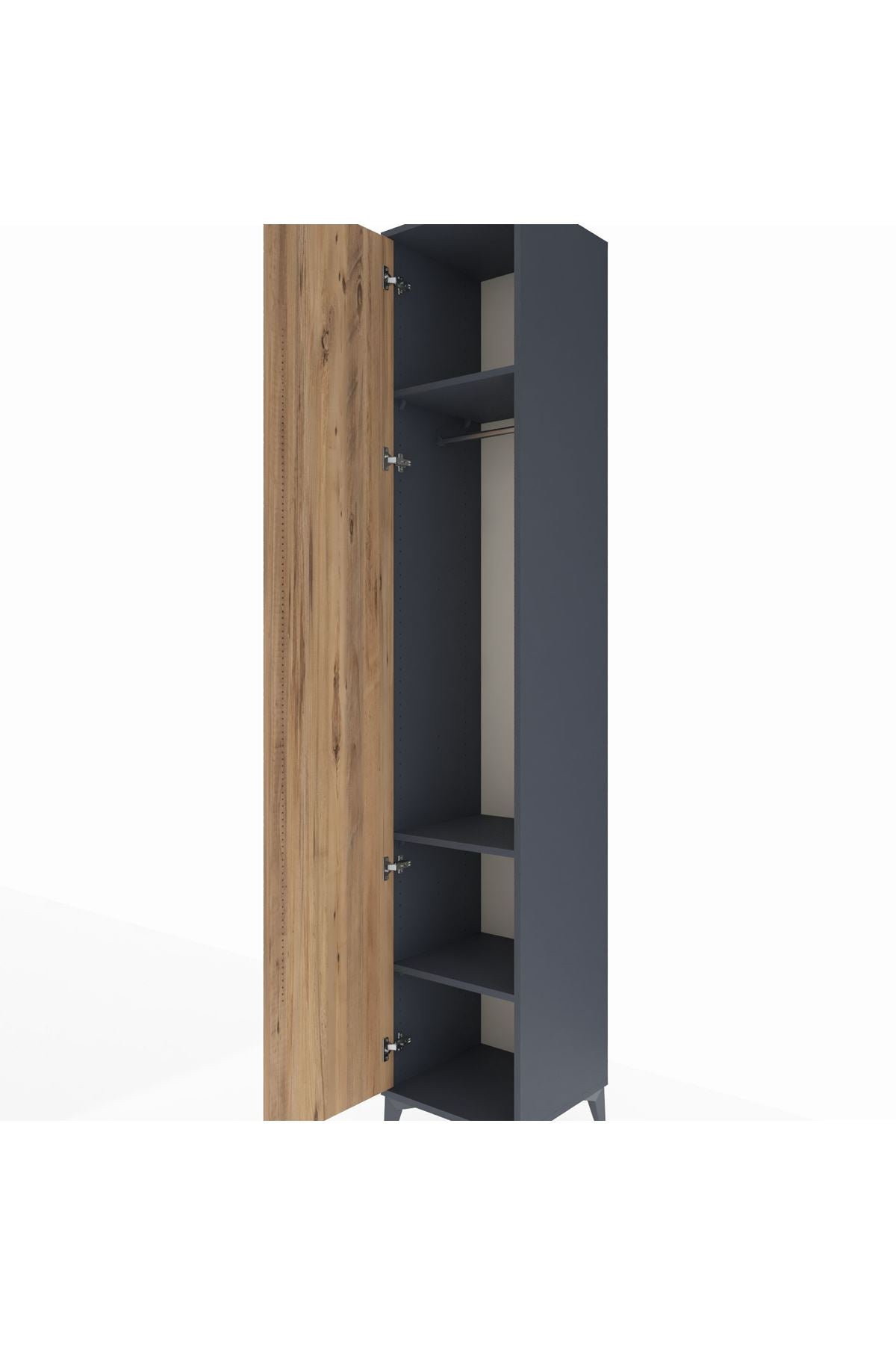 Hyperion Dolap 3 Raflı Tek Kapaklı Tek Askılı 44x44x243 - S64M001V6B