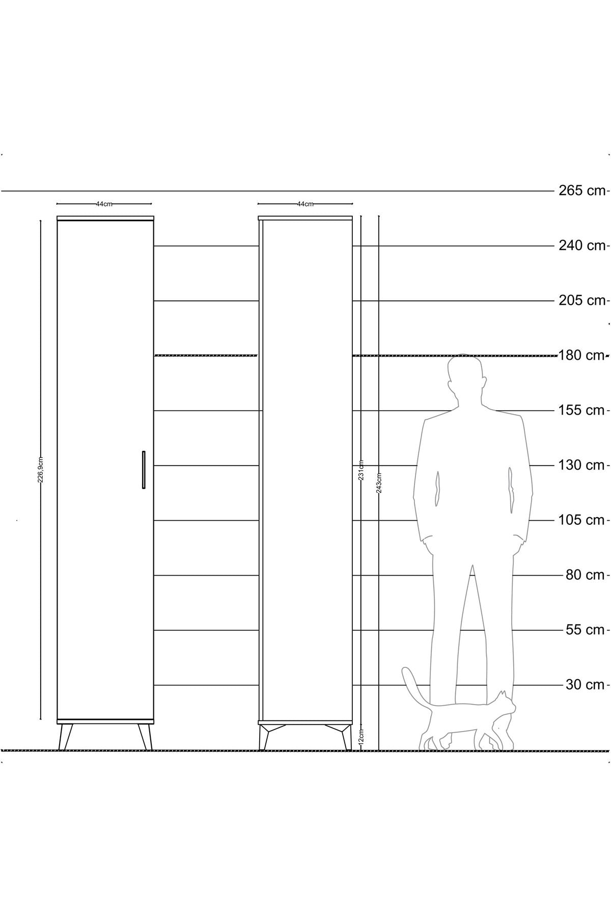 Hyperion Dolap 6 Raflı Tek Kapaklı 44x44x243 - S64M002V6B