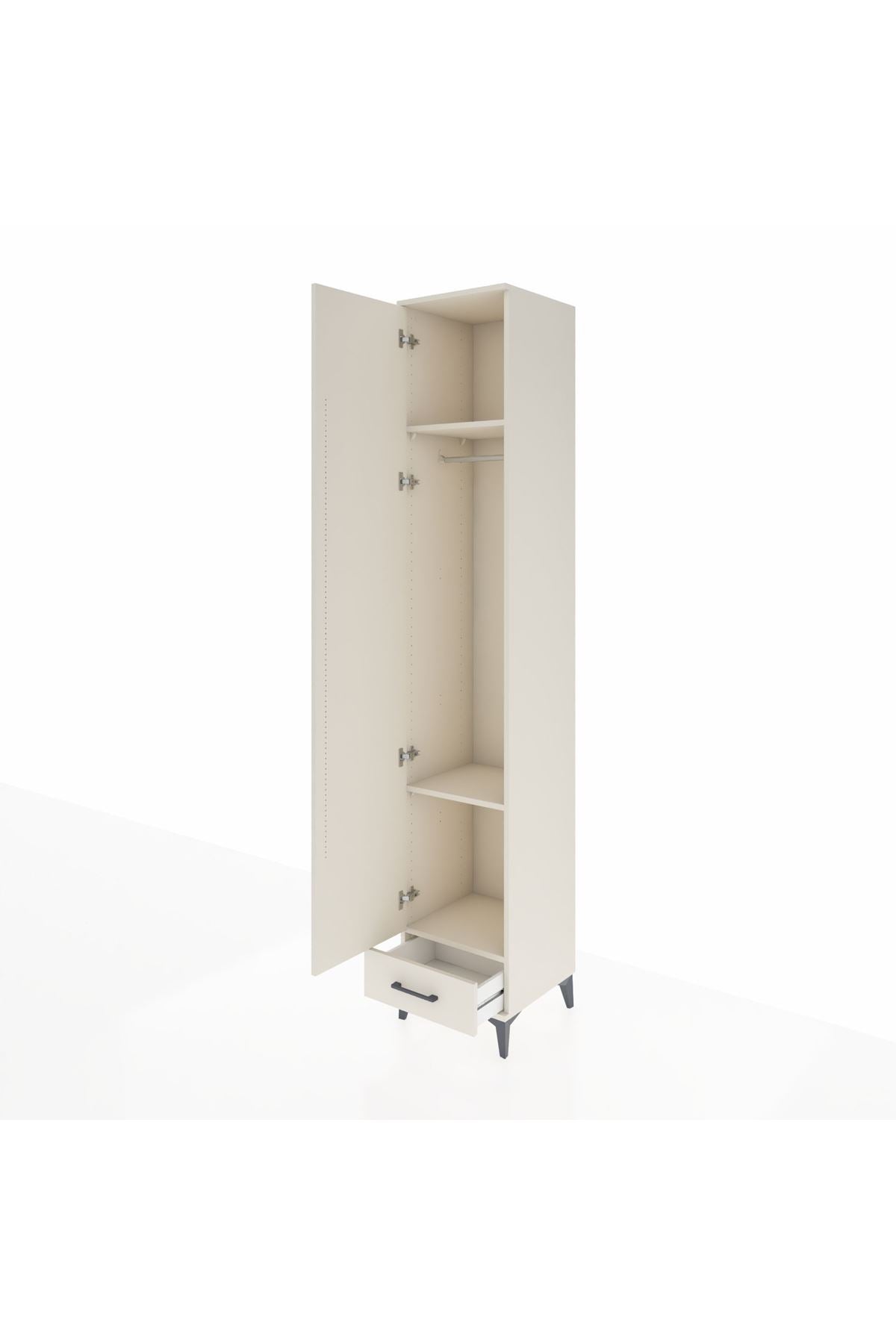 Hyperion Dolap 3 Raflı Tek Çekmeceli Tek Askılı 44x44x243 - S64M003V1B