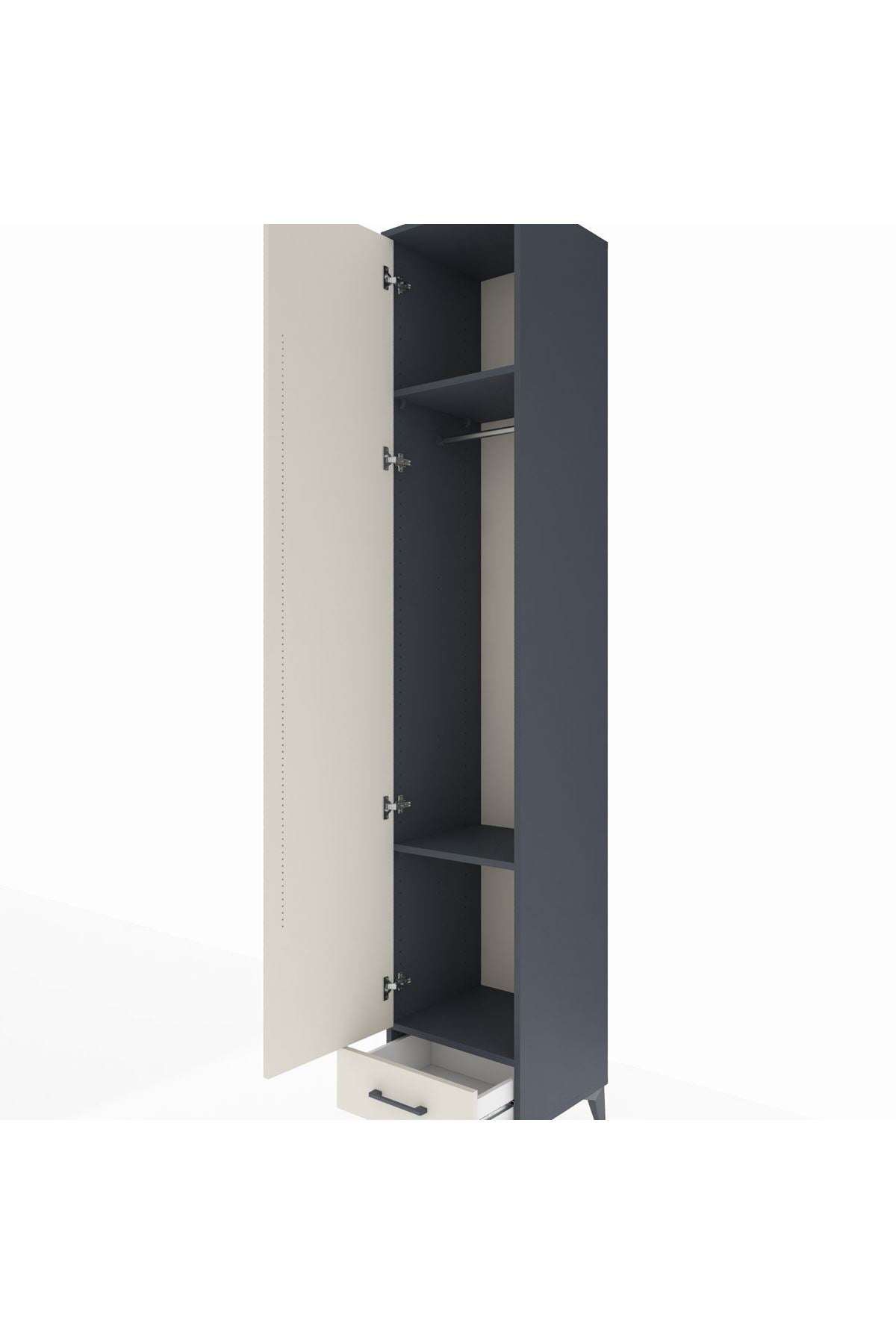 Hyperion Dolap 3 Raflı Tek Çekmeceli Tek Askılı 44x44x243 - S64M003V4B