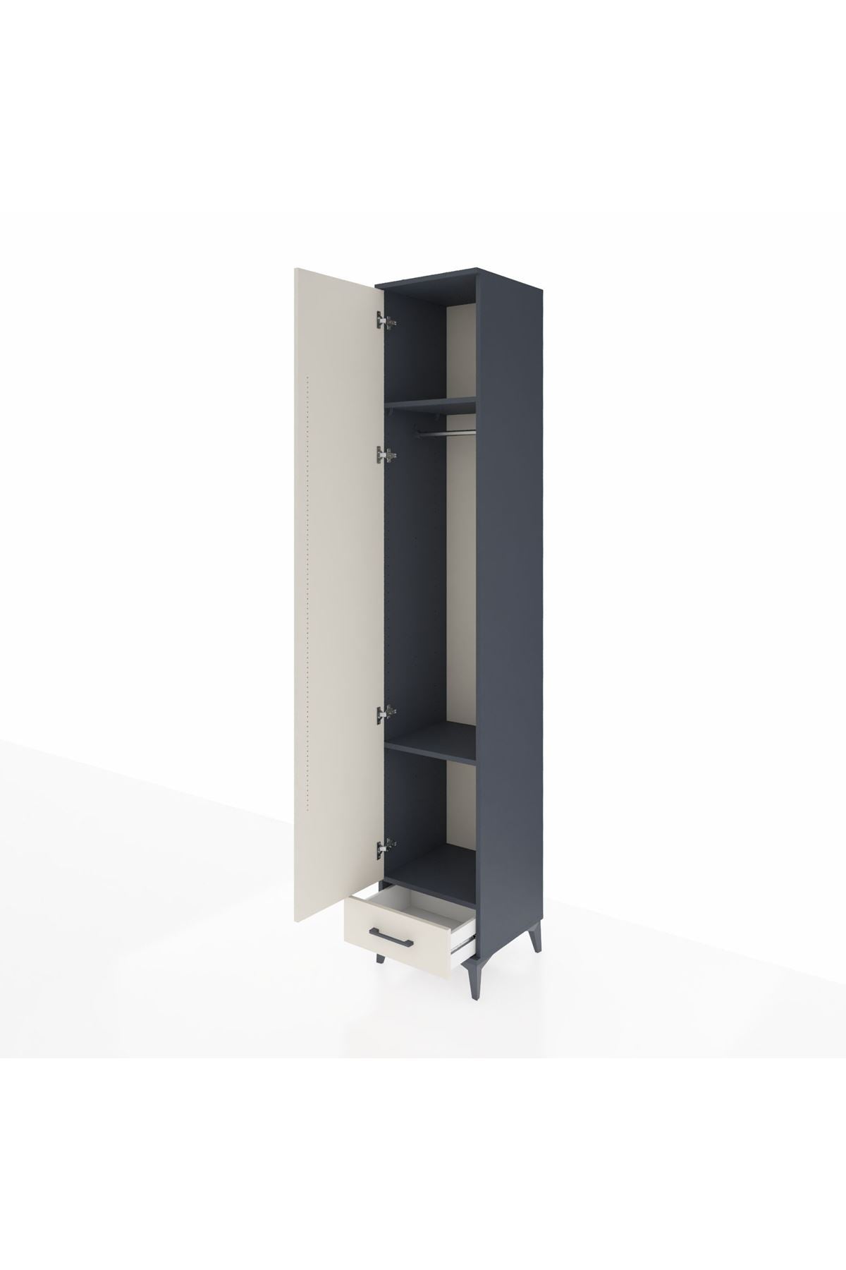 Hyperion Dolap 3 Raflı Tek Çekmeceli Tek Askılı 44x44x243 - S64M003V4B
