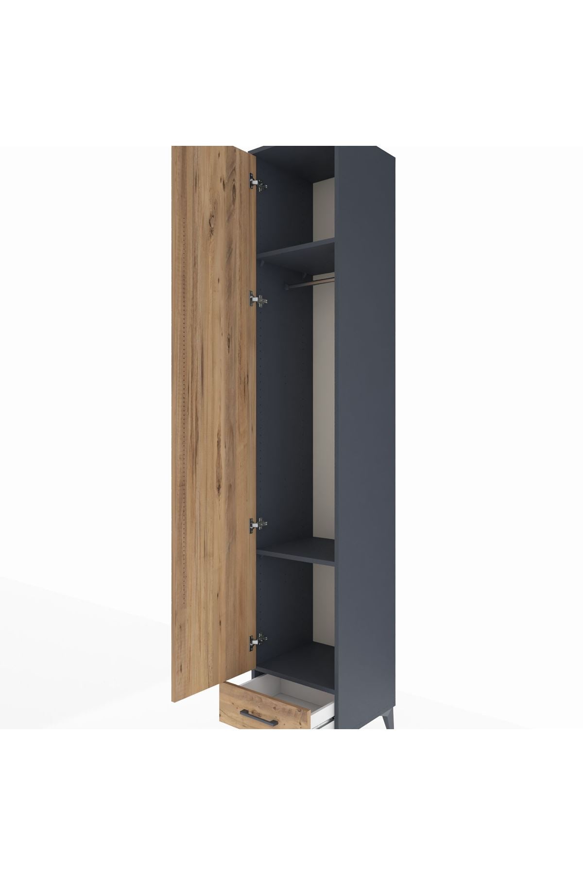 Hyperion Dolap 3 Raflı Tek Çekmeceli Tek Askılı 44x44x243 - S64M003V6B