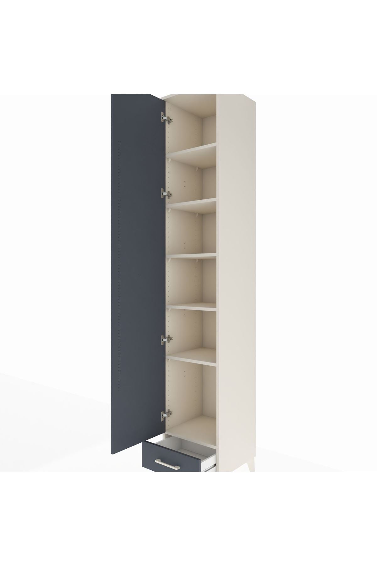 Hyperion Dolap 6 Raflı Tek Çekmeceli Tek Kapaklı 44x44x243 - S64M004V2B