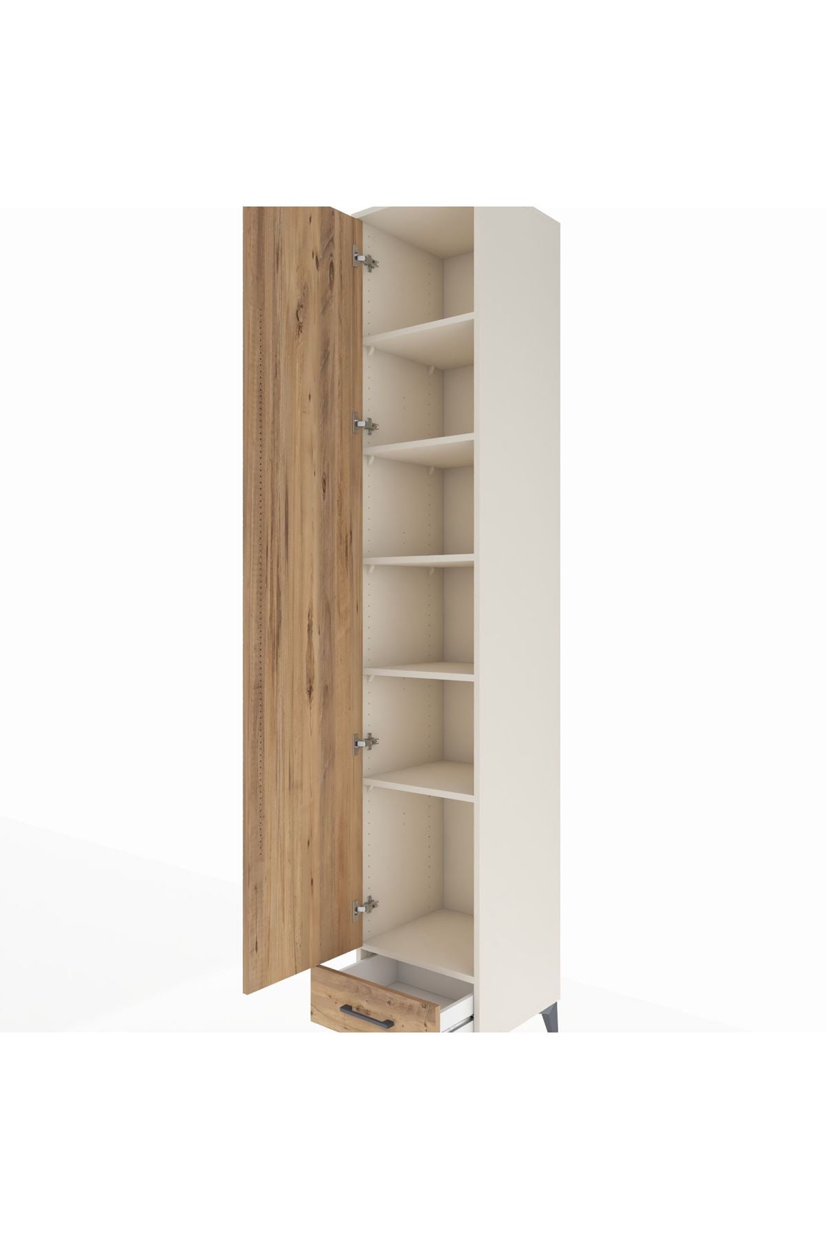 Hyperion Dolap 6 Raflı Tek Çekmeceli Tek Kapaklı 44x44x243 - S64M004V3B