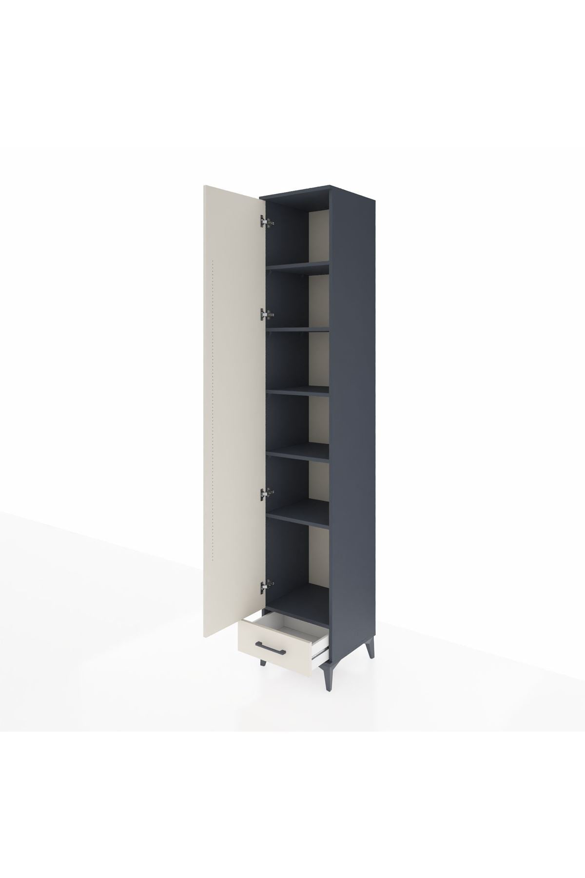 Hyperion Dolap 6 Raflı Tek Çekmeceli Tek Kapaklı 44x44x243 - S64M004V4B