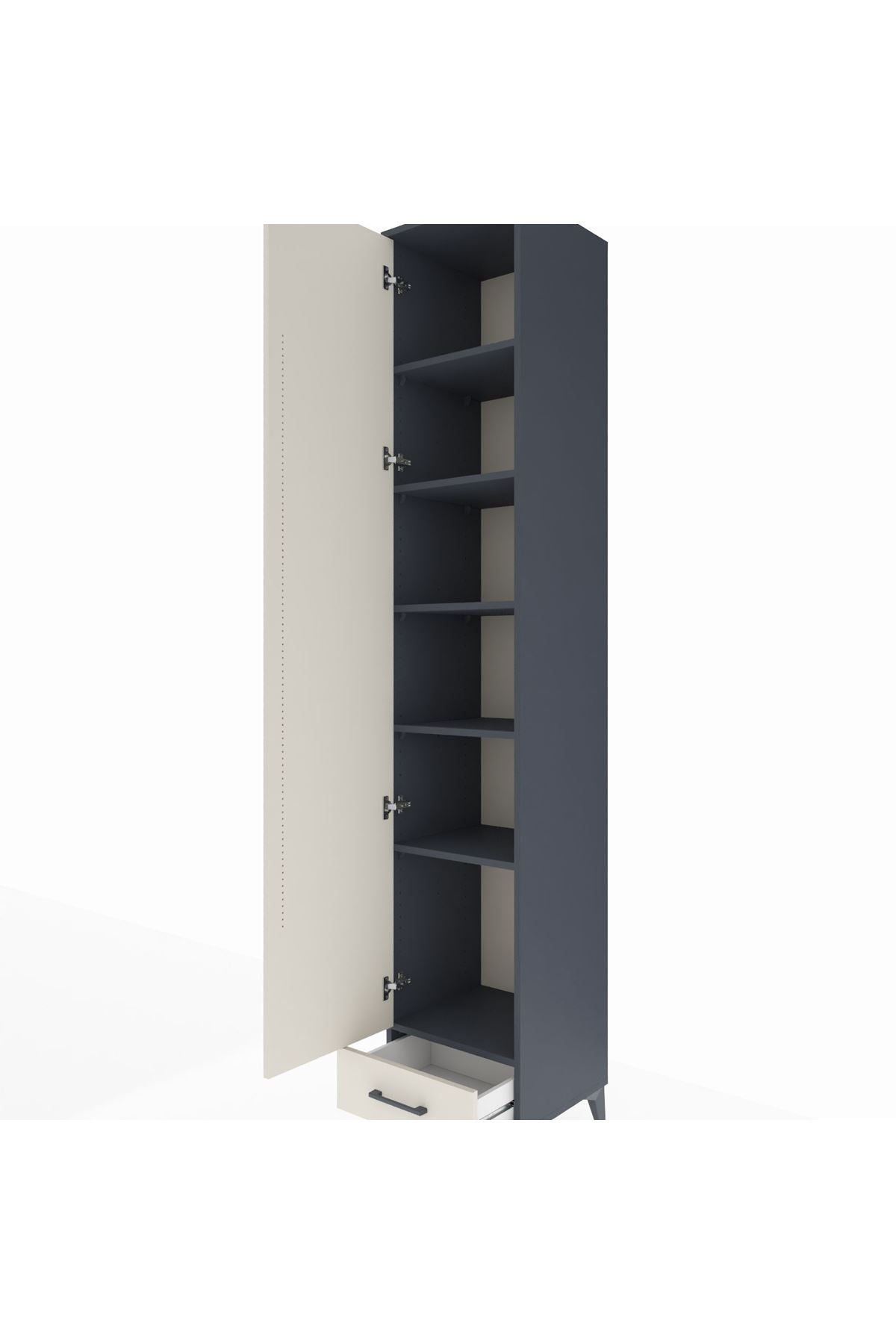 Hyperion Dolap 6 Raflı Tek Çekmeceli Tek Kapaklı 44x44x243 - S64M004V4B