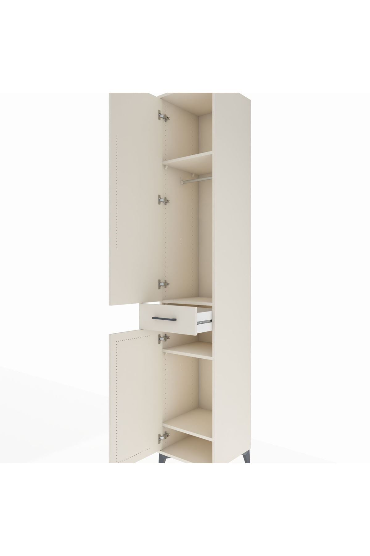 Hyperion Dolap 4 Raflı Tek Çekmeceli Tek Askılı 44x44x243 - S64M005V1B